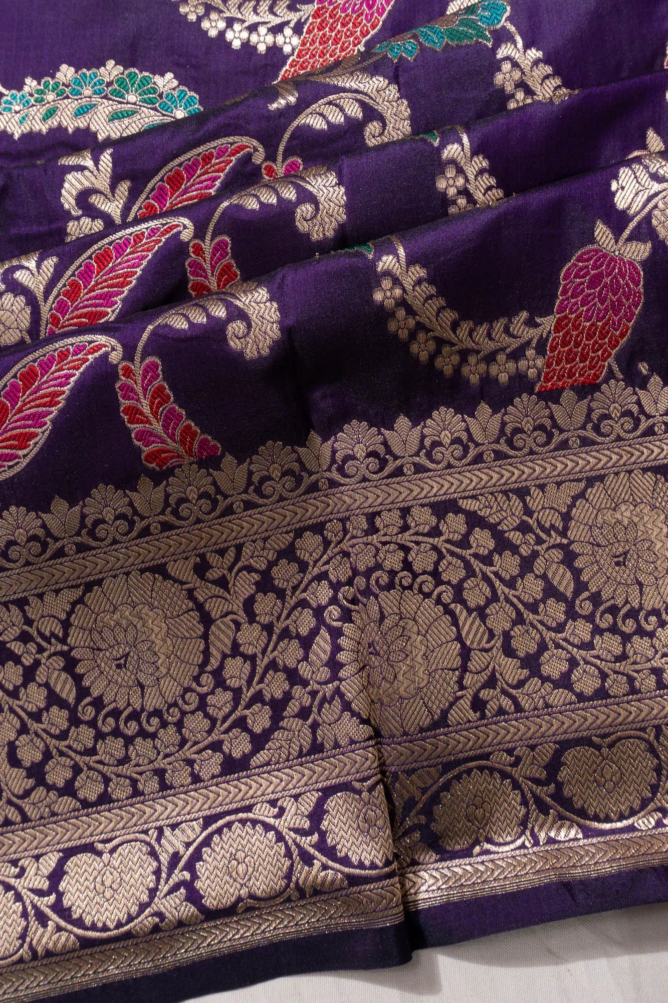Banarasi Silk Jaal Purple Saree
