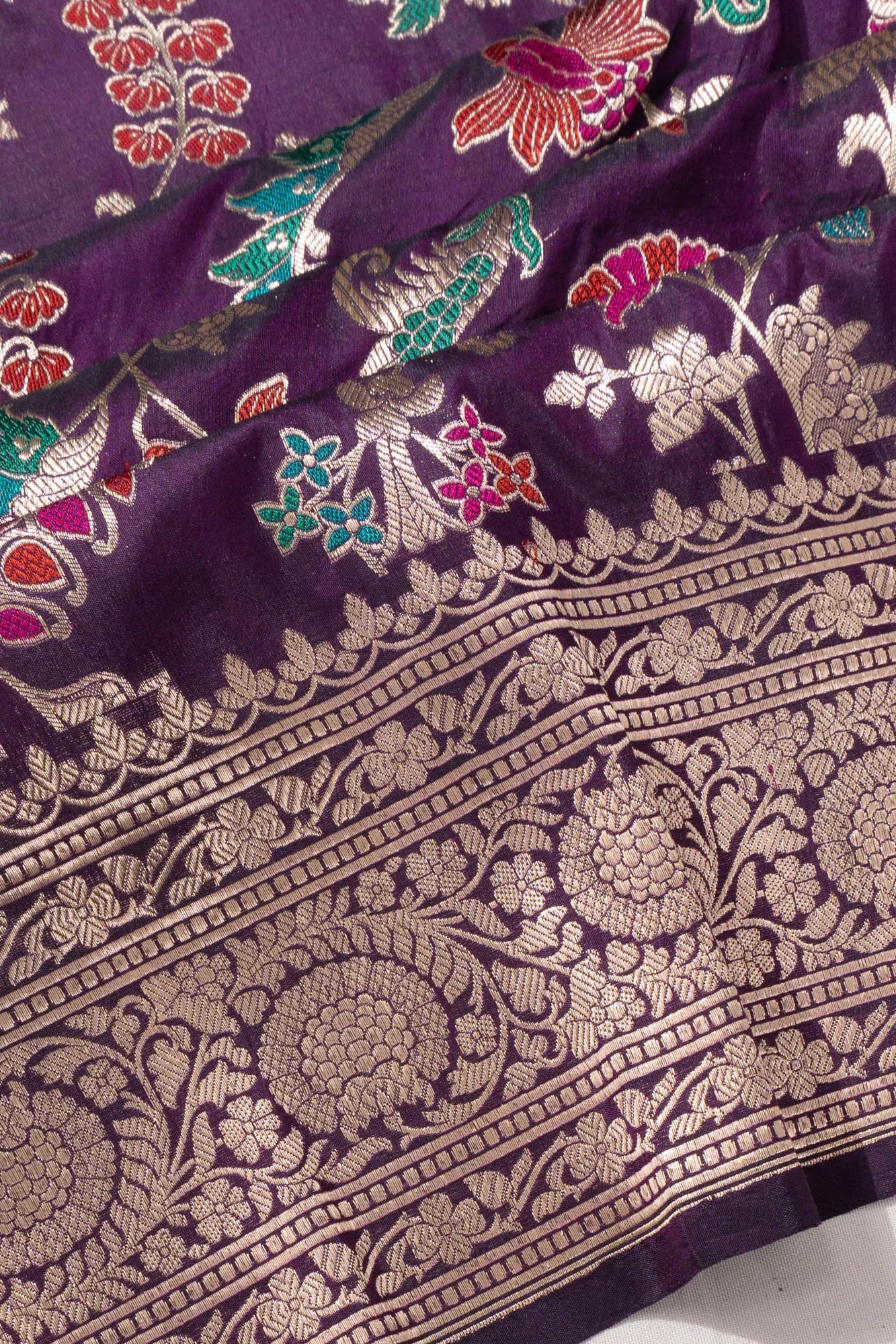 Banarasi Silk Brocade Purple Saree