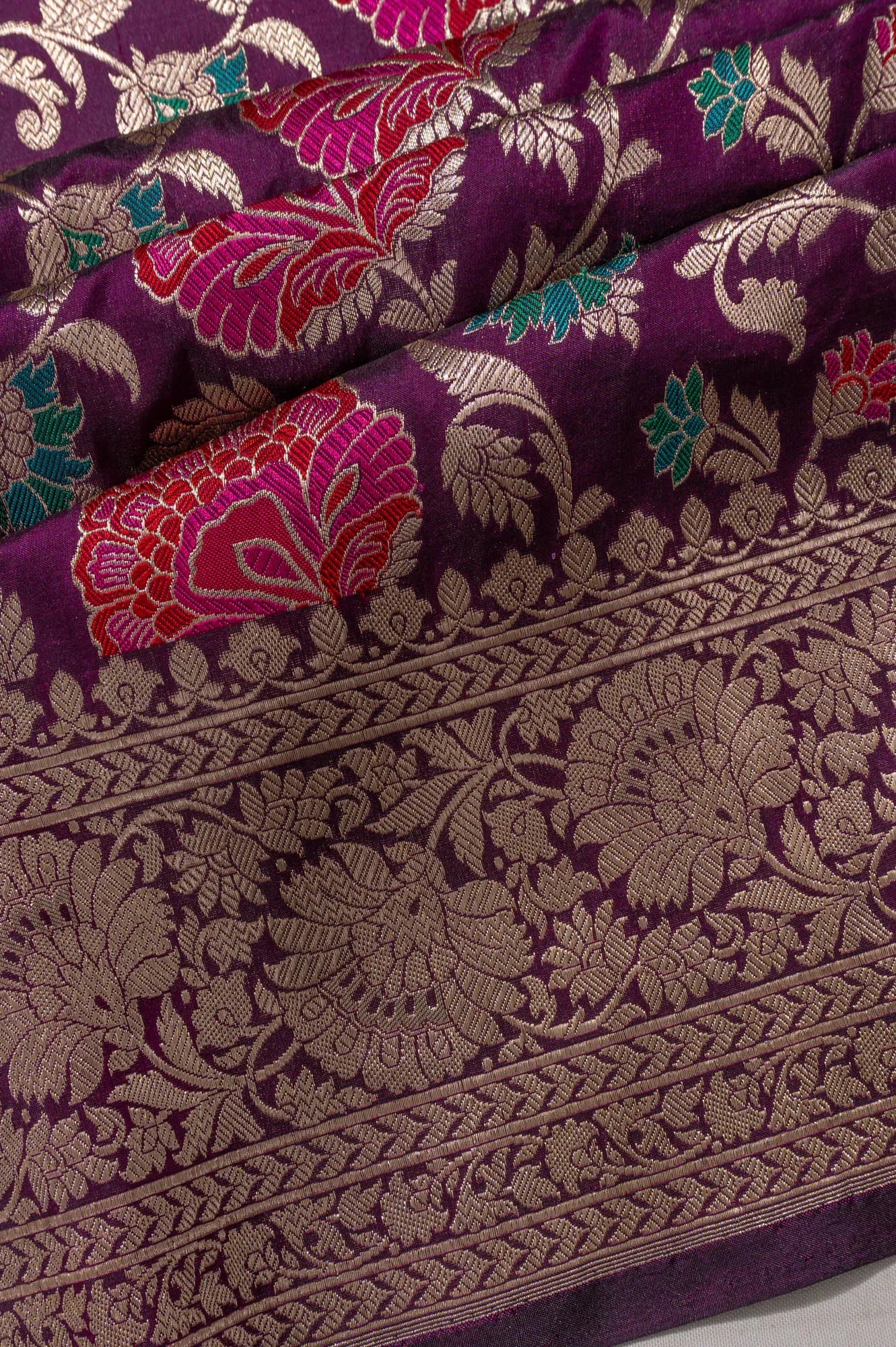 Banarasi Silk Jaal Purple Saree