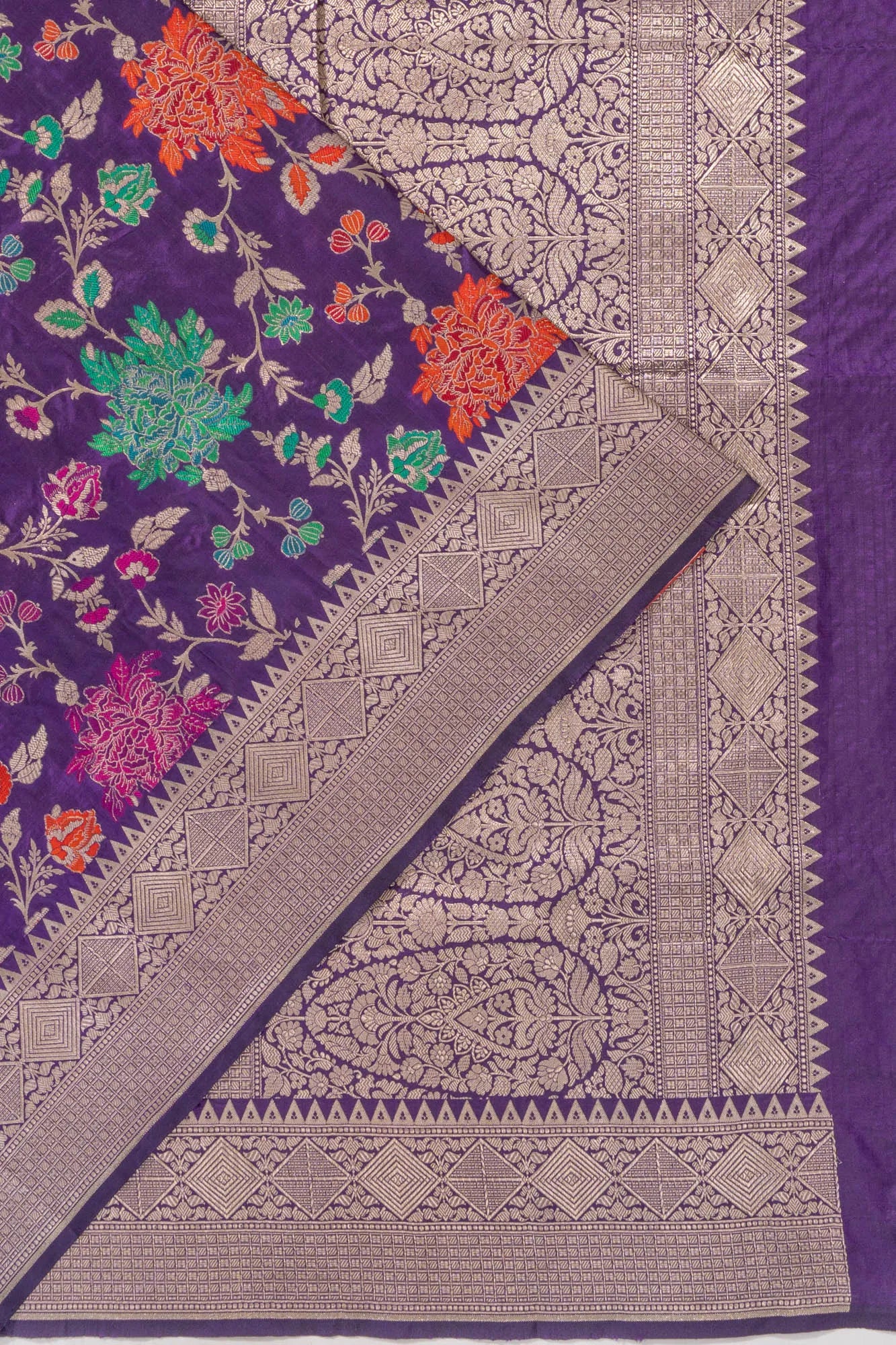 Banarasi Silk Jaal Violet Saree