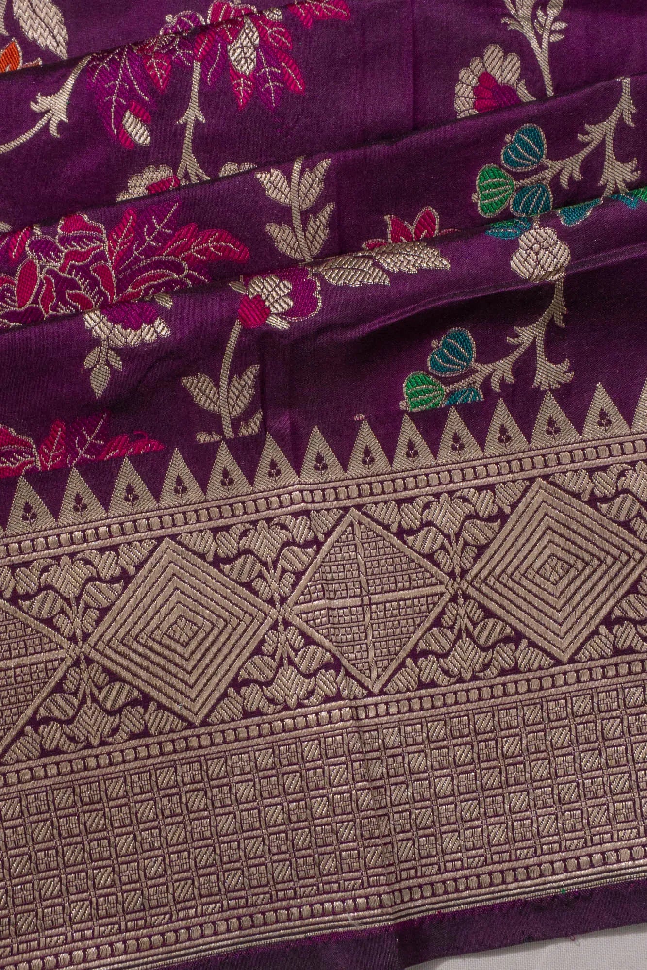 Banarasi Silk Jaal Purple Saree