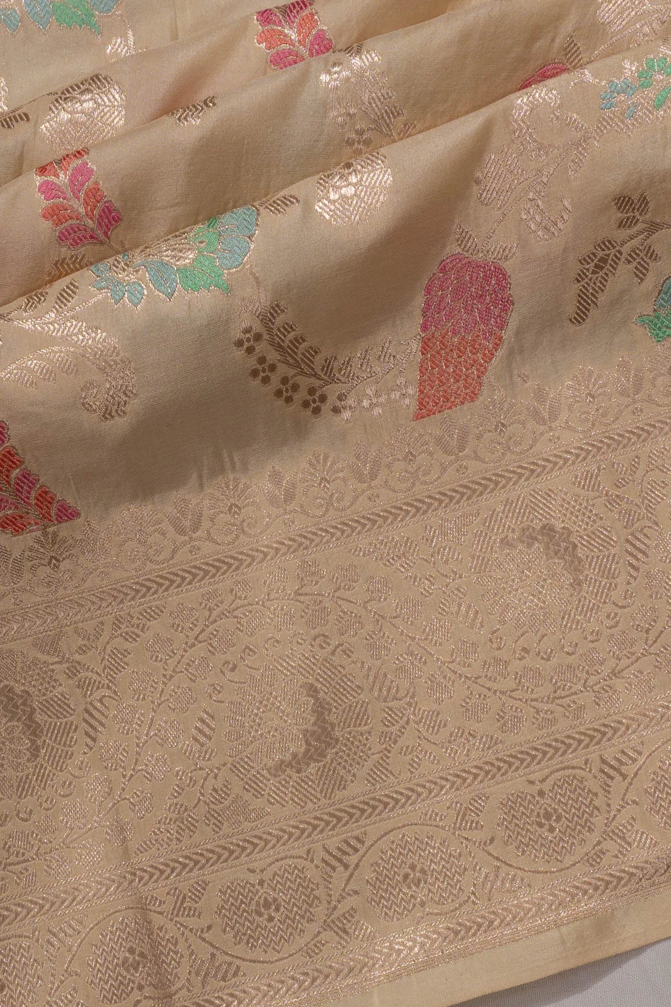 Banarasi Silk Jaal Beige Saree