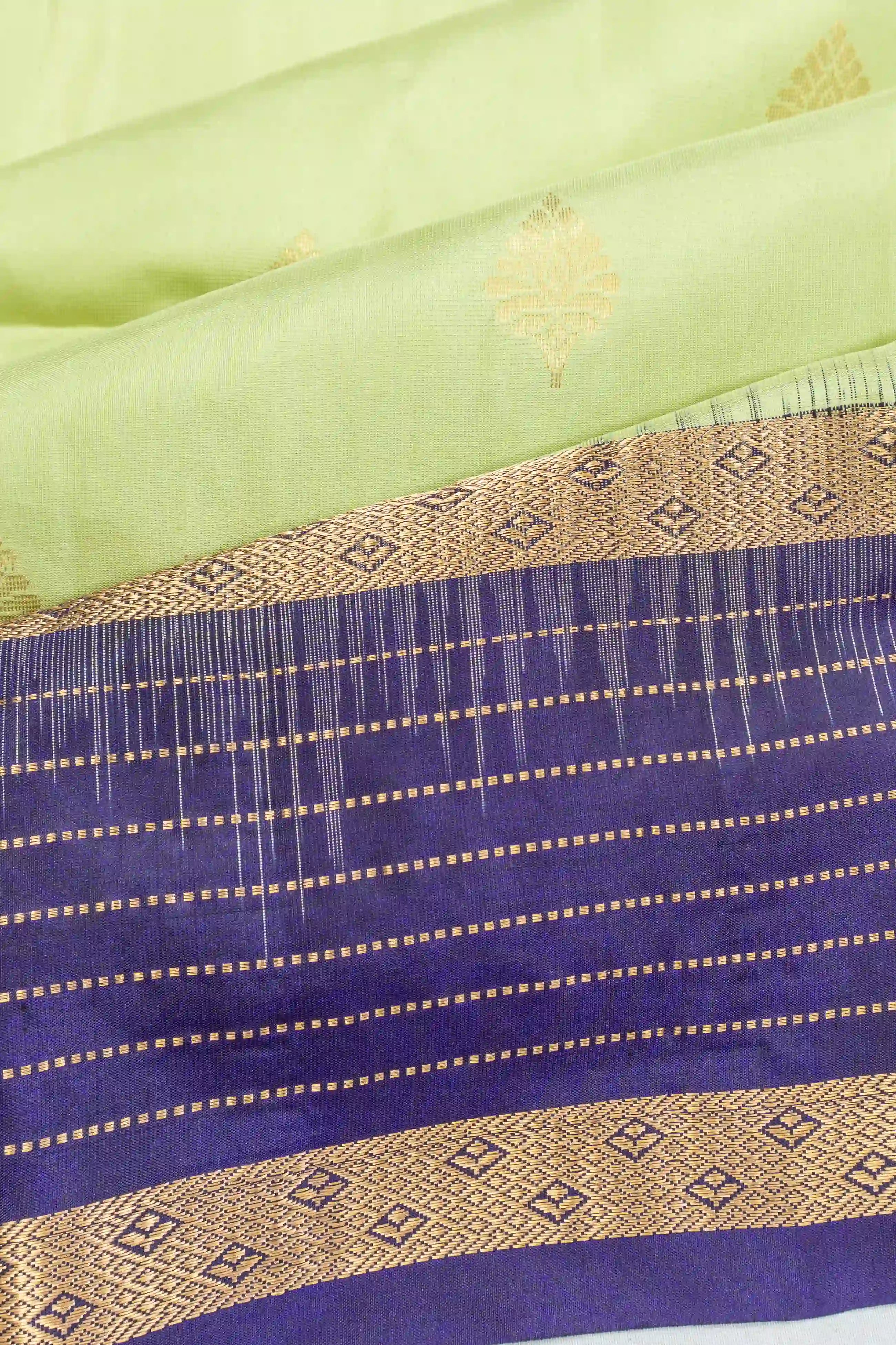Taranga Kanchi Silk Butta Pastel Green Saree