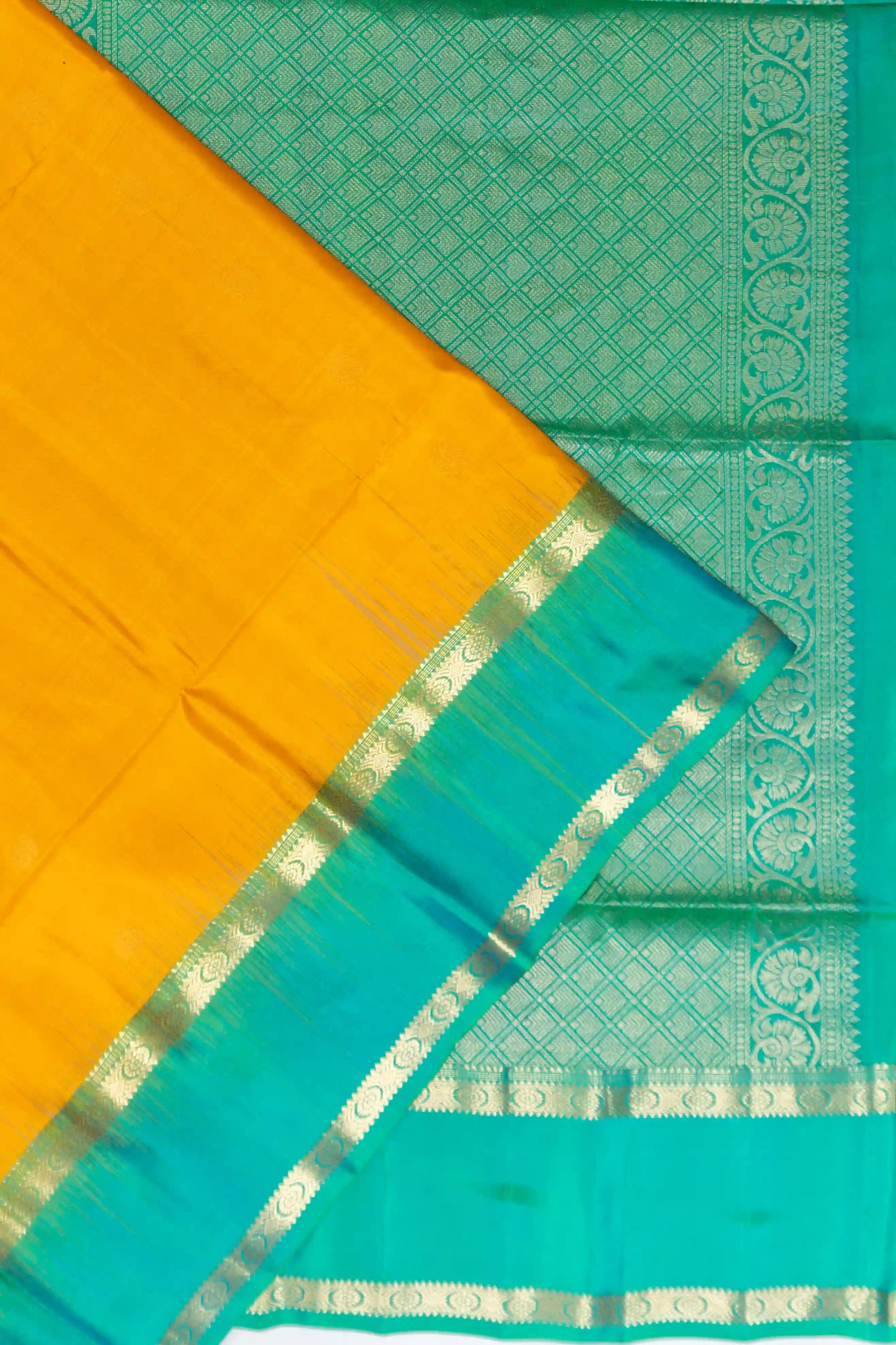 Taranga Kanchi Silk Butta Mustard Yellow Saree