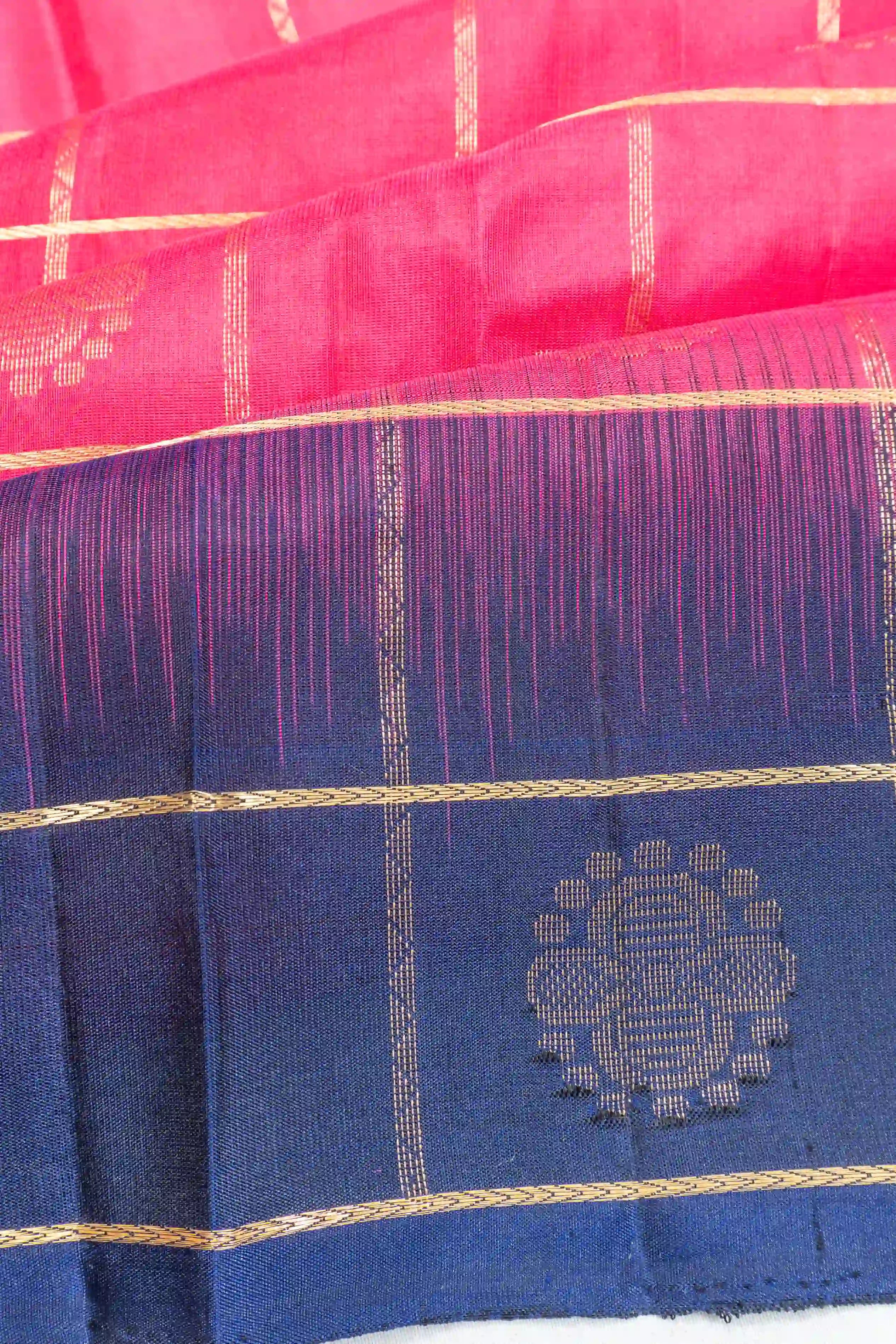Taranga Kanchi Silk Checks And Butta Pink Saree