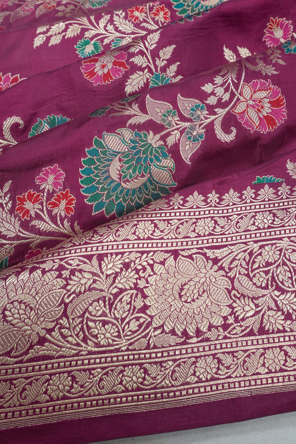 Vaanya Banaras Silk Jaal Purple Saree