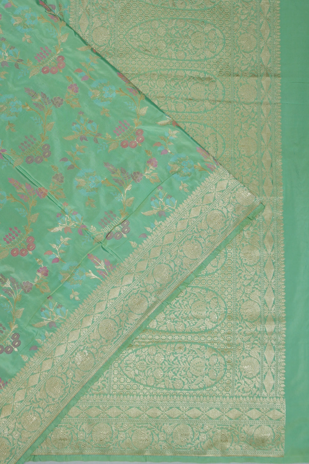 Vaanya Banaras Silk Jaal Sea Blue Saree