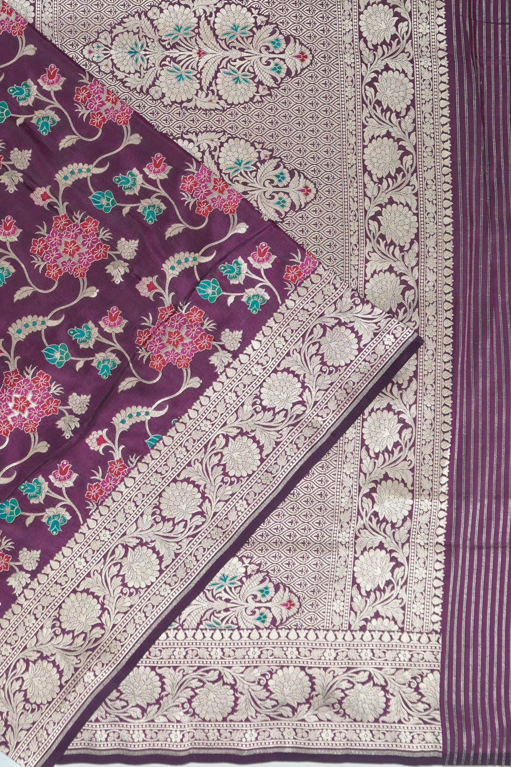 Vaanya Banaras Silk Jaal Purple Saree