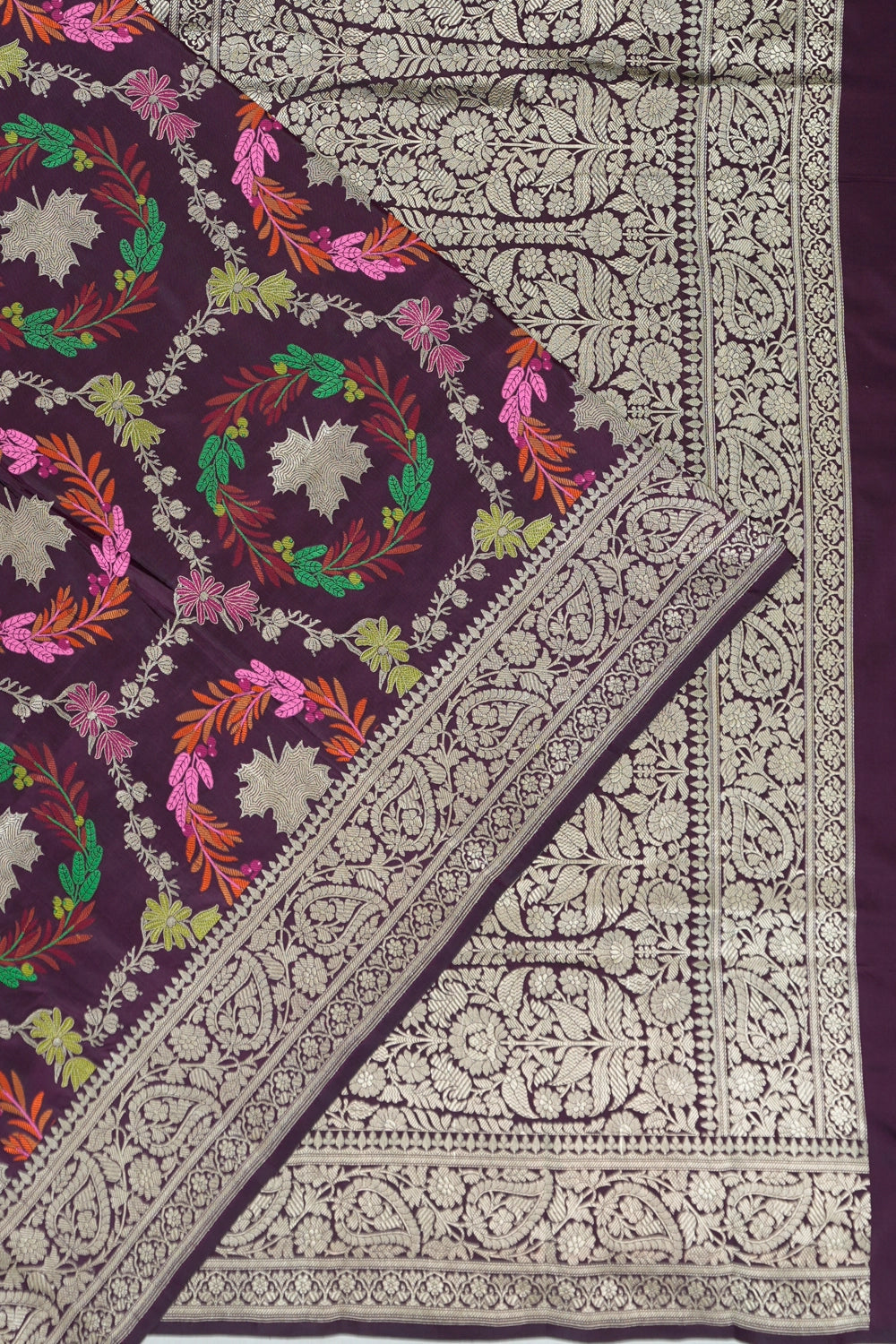 Vaanya Banaras Silk Jaal Purple Saree