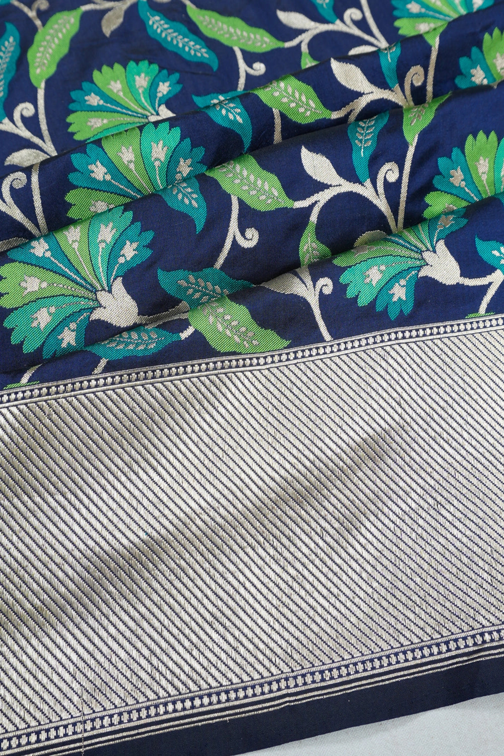 Vaanya Banaras Silk Jaal Blue Saree