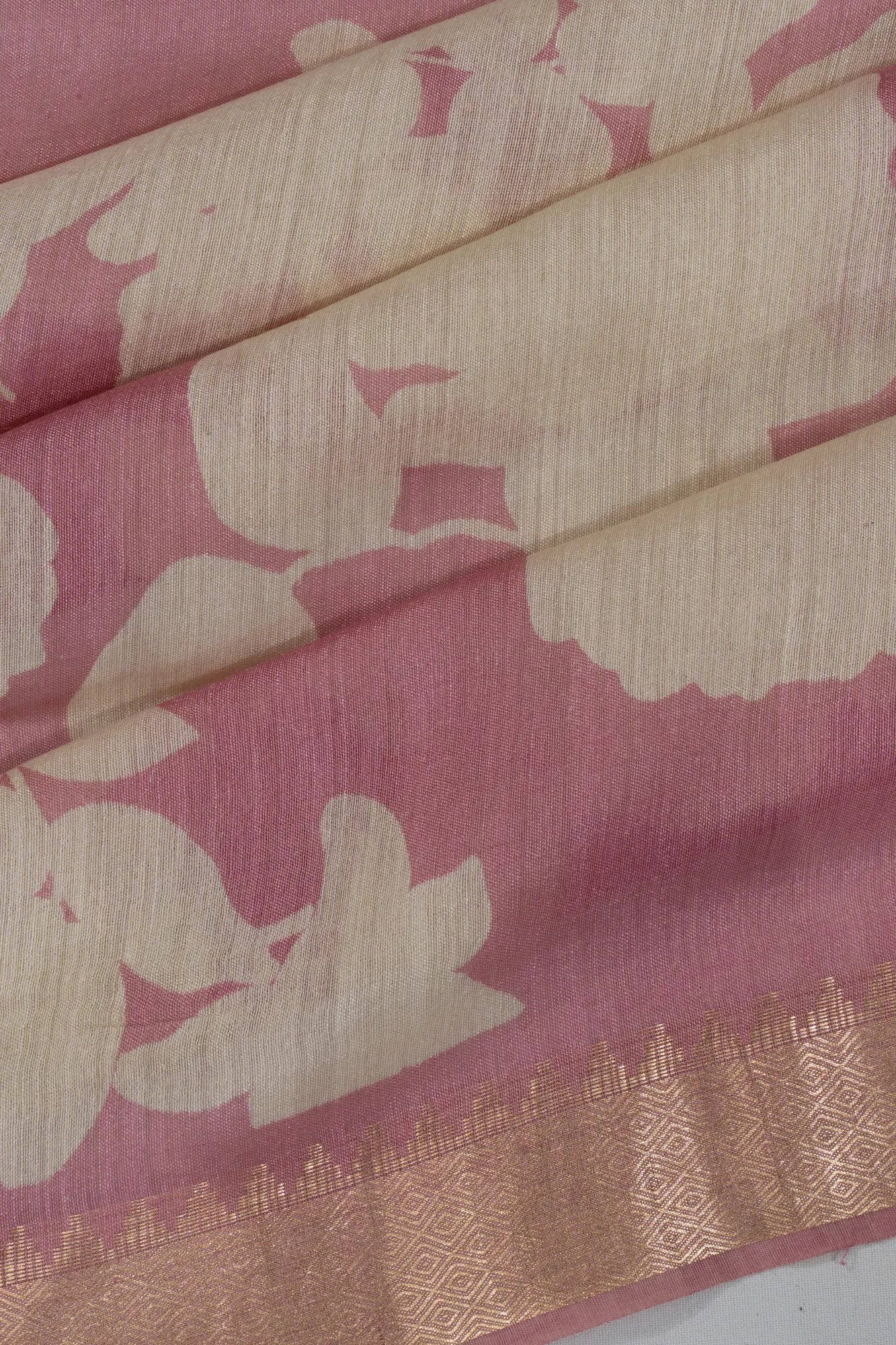 Tussar Floral Printed Lavender Saree