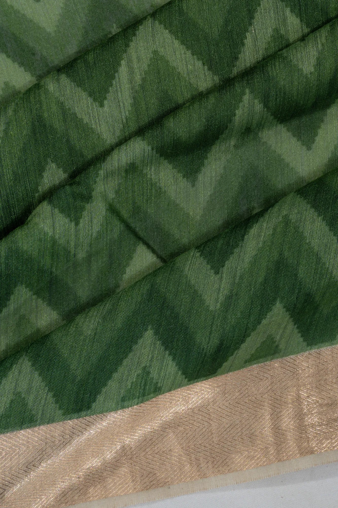 Tussar Floral Printed Green Saree