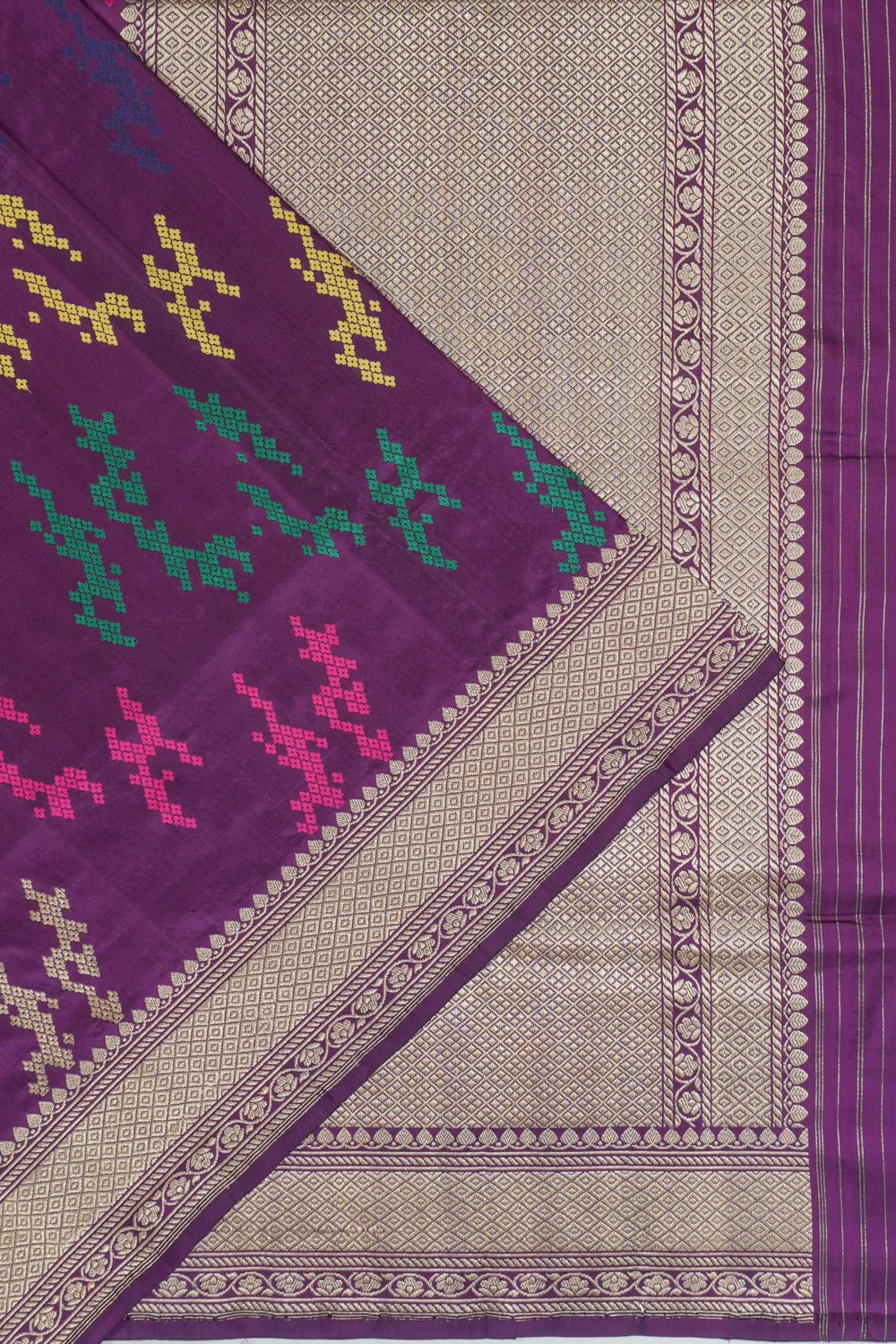 Banarasi Silk Brocade Purple Saree