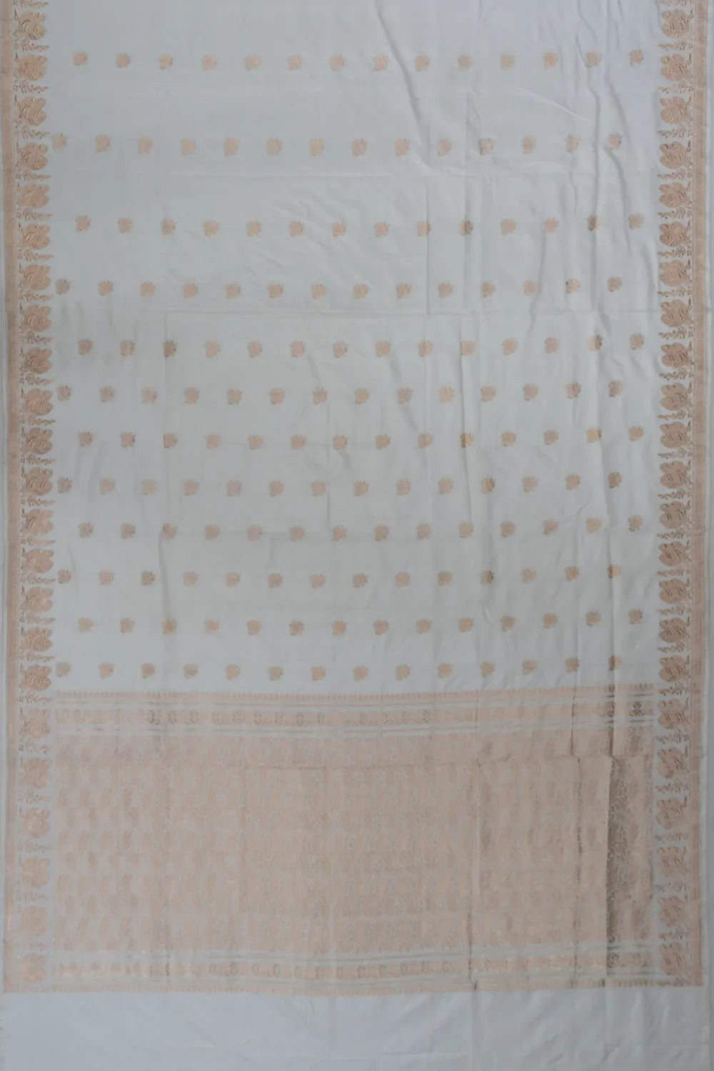 Banarasi Silk Brocade White Saree