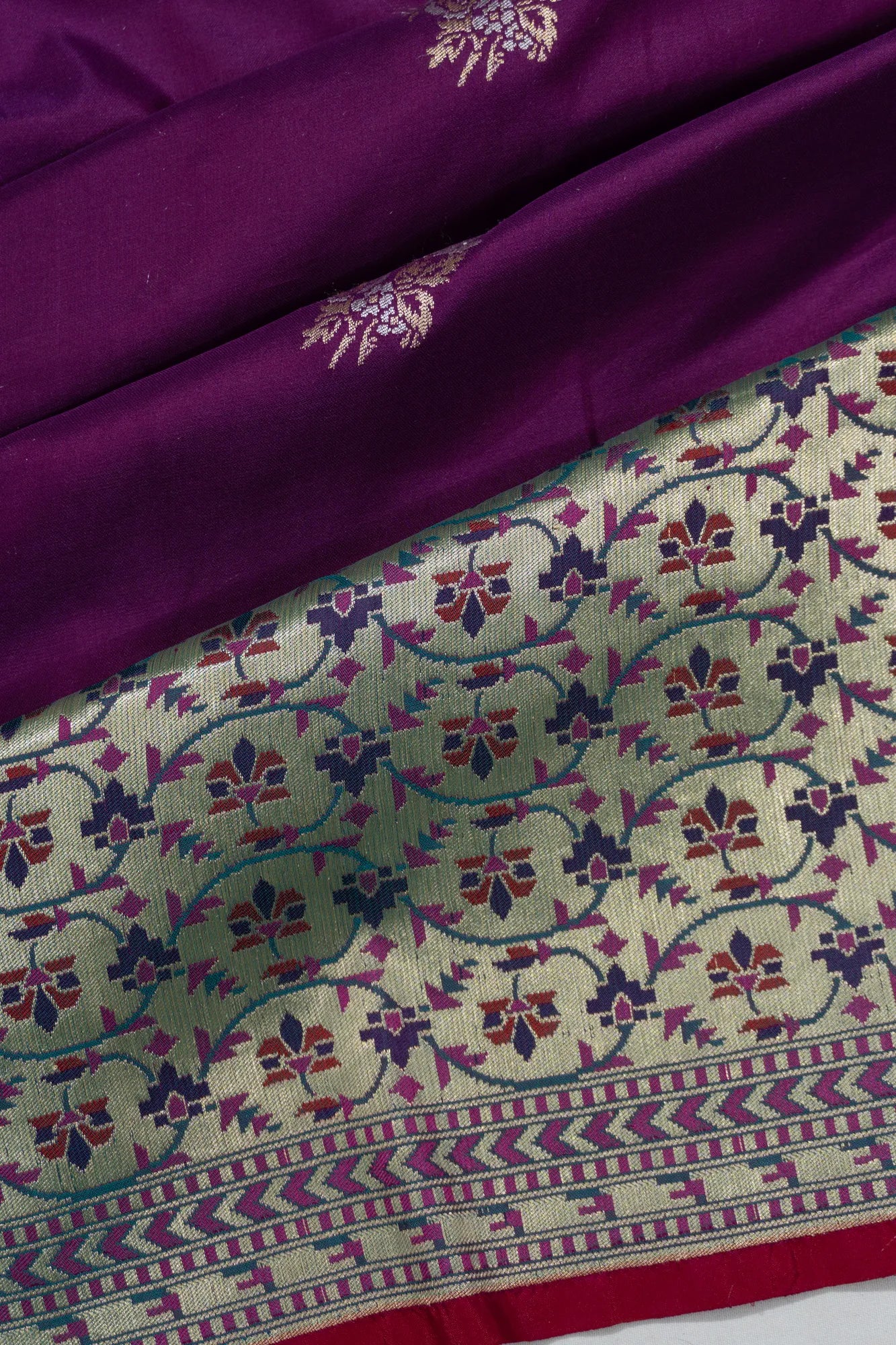 Banarasi Silk Butta Purple Saree