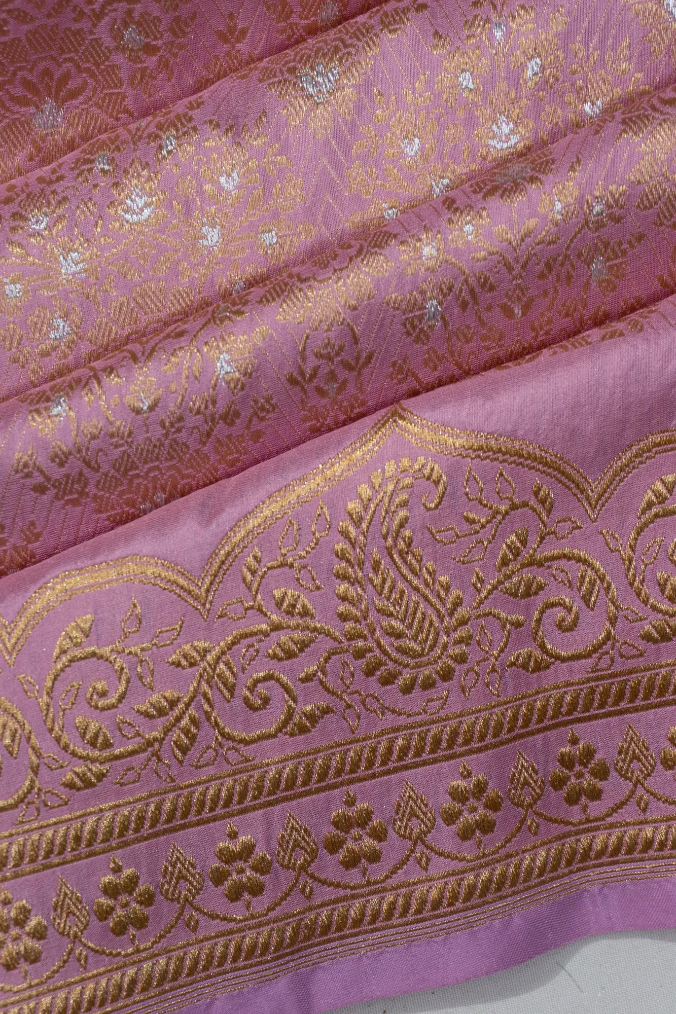 Banarasi Silk Brocade Pink Saree