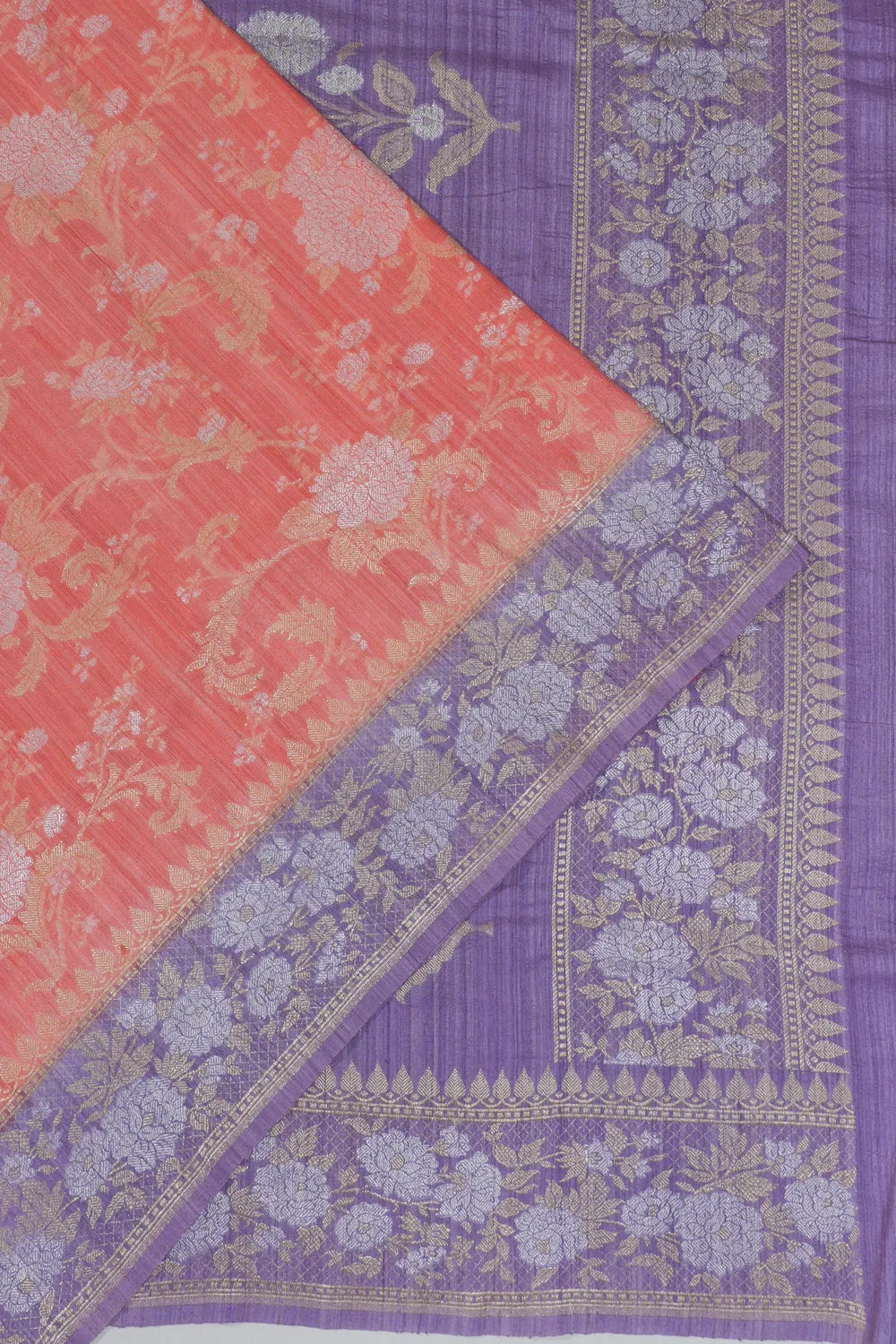 Banarasi Tussar Jaal Orange Saree