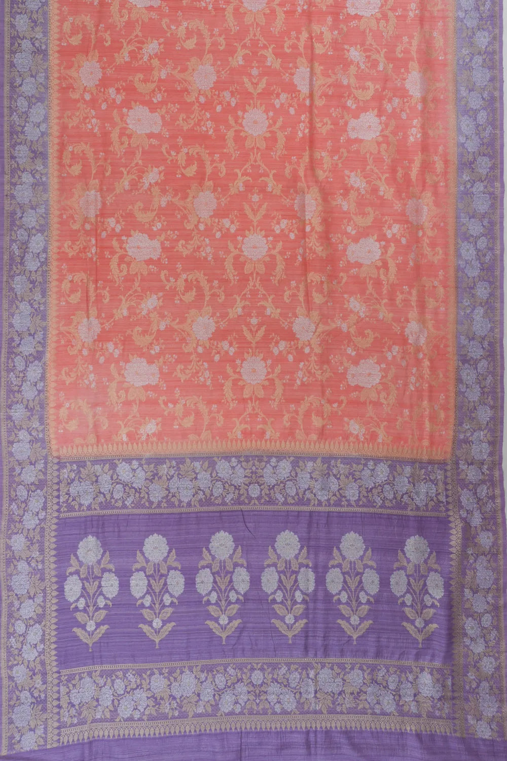 Banarasi Tussar Jaal Orange Saree