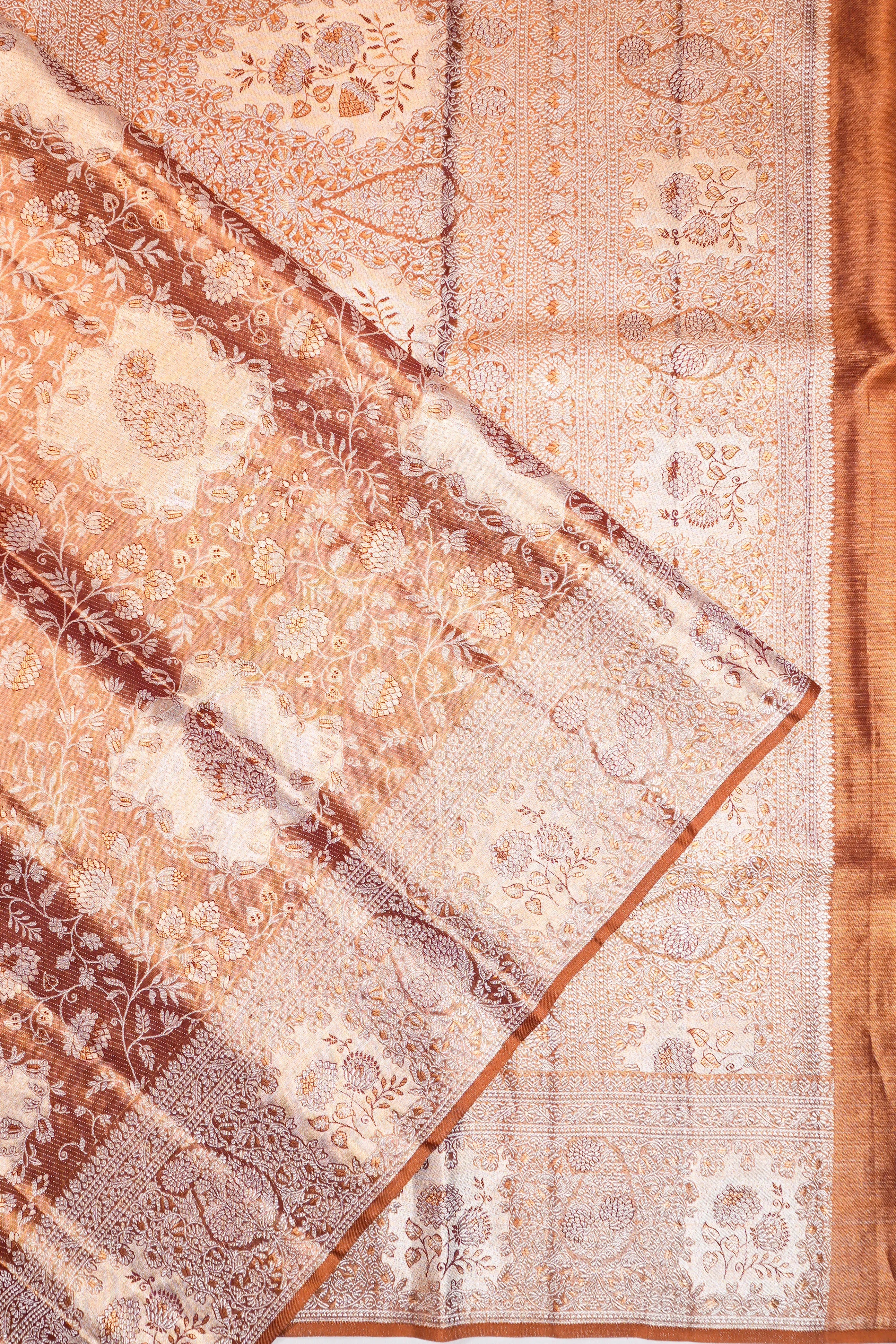 Kanchipuram Silk Tissue Brocade Pastel Green Saree
