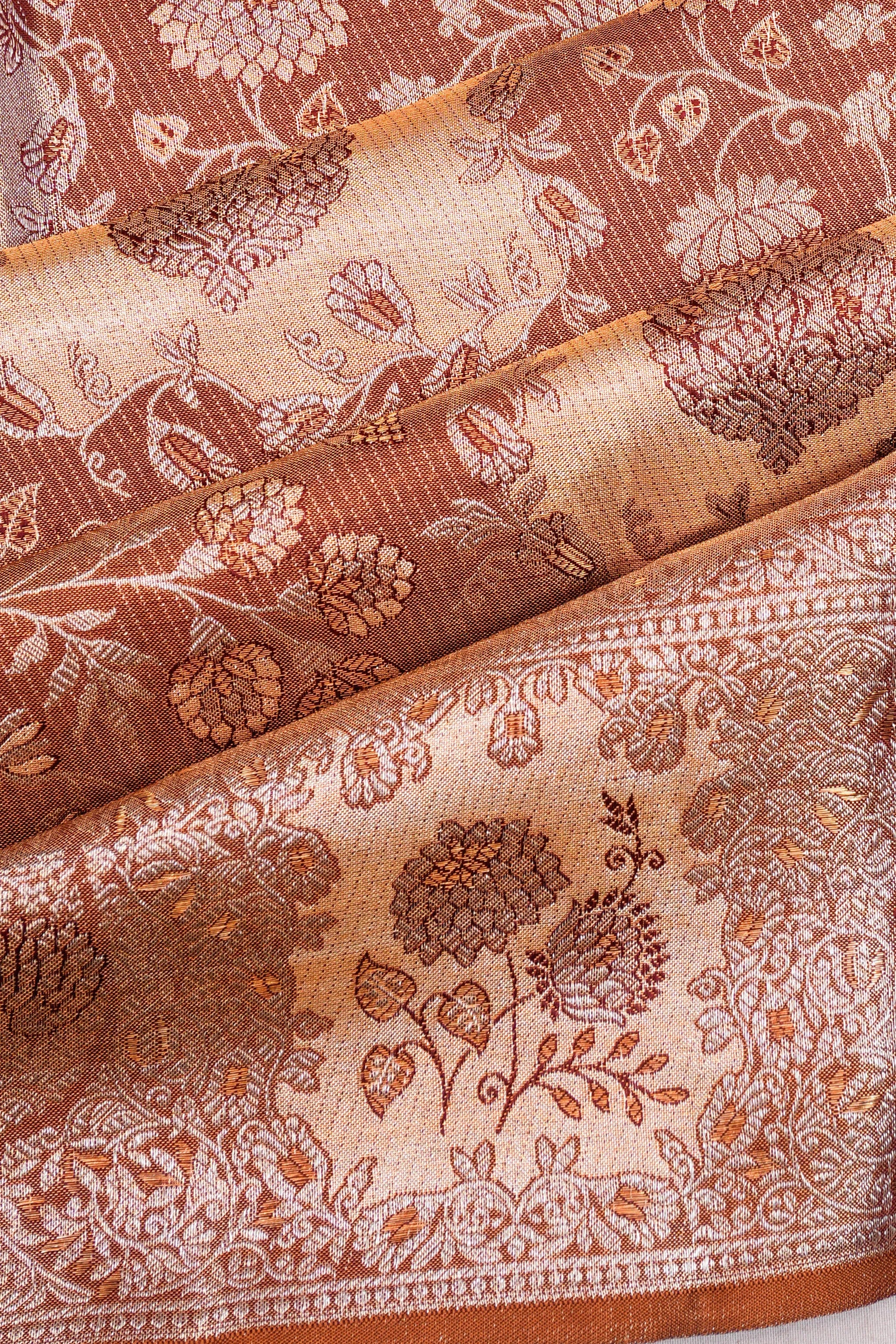 Kanchipuram Silk Tissue Brocade Pastel Green Saree