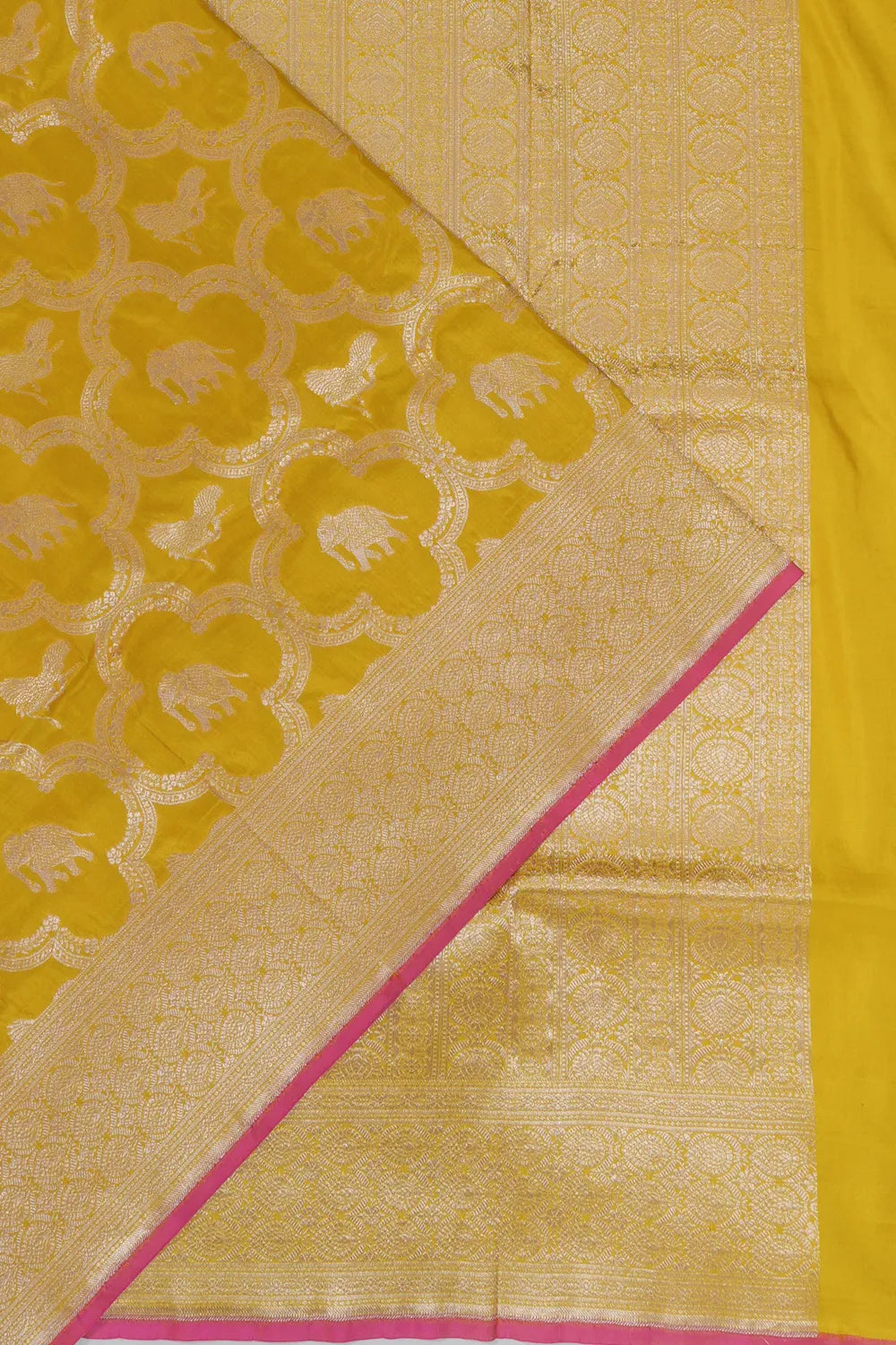 Vaanya Banaras Jaal And Butta Yellow Saree