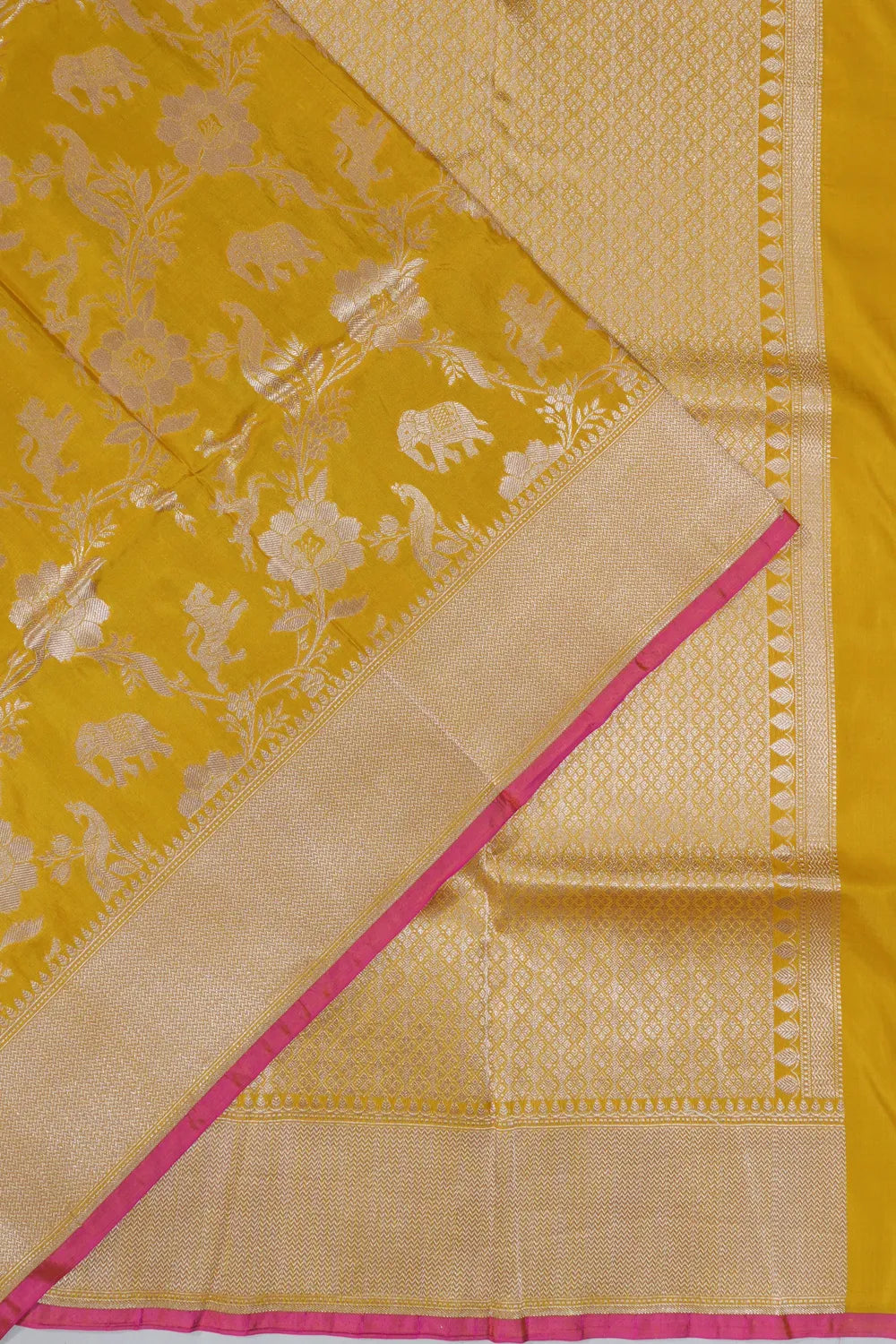 Vaanya Banaras Jaal And Butta Yellow Saree
