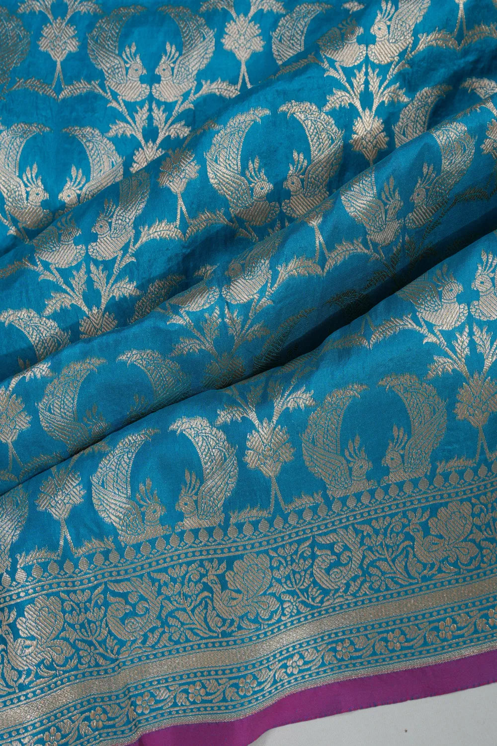 Vaanya Banaras Brocade Blue Saree