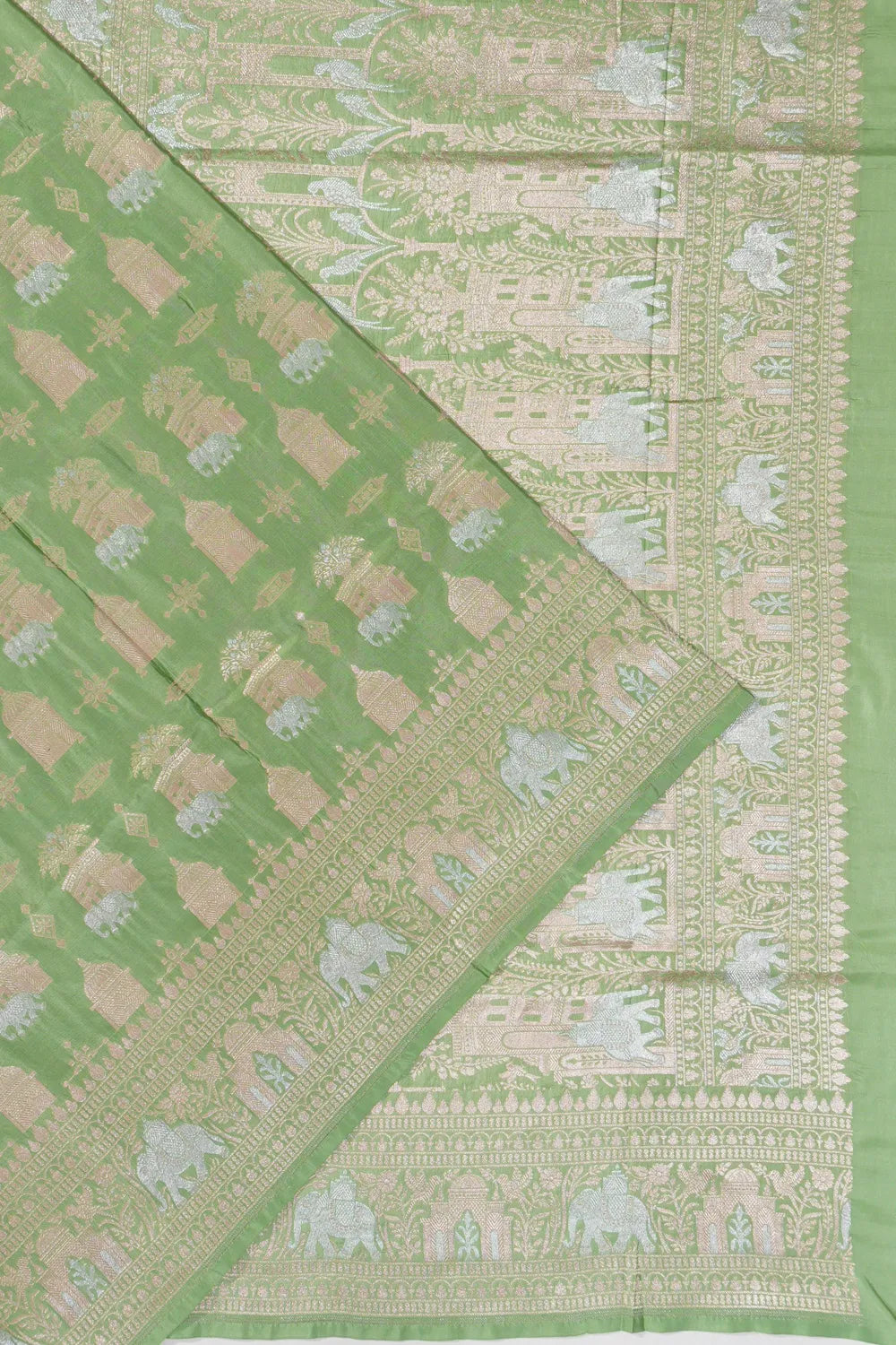 Banarasi Silk Brocade Green Saree