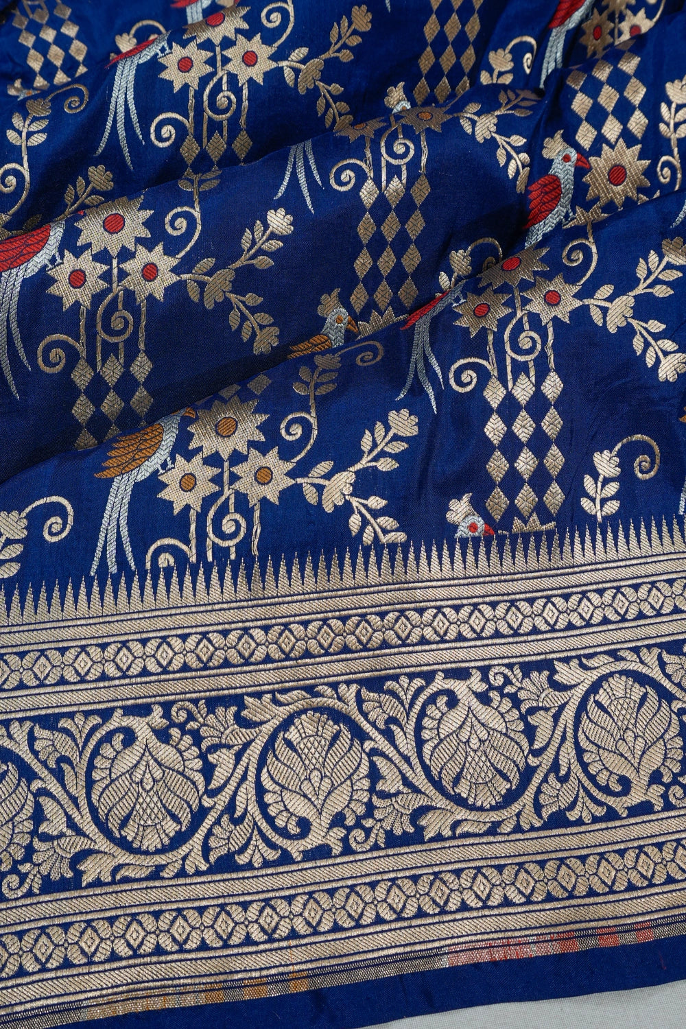 Vaanya Banaras Silk Brocade Blue Saree