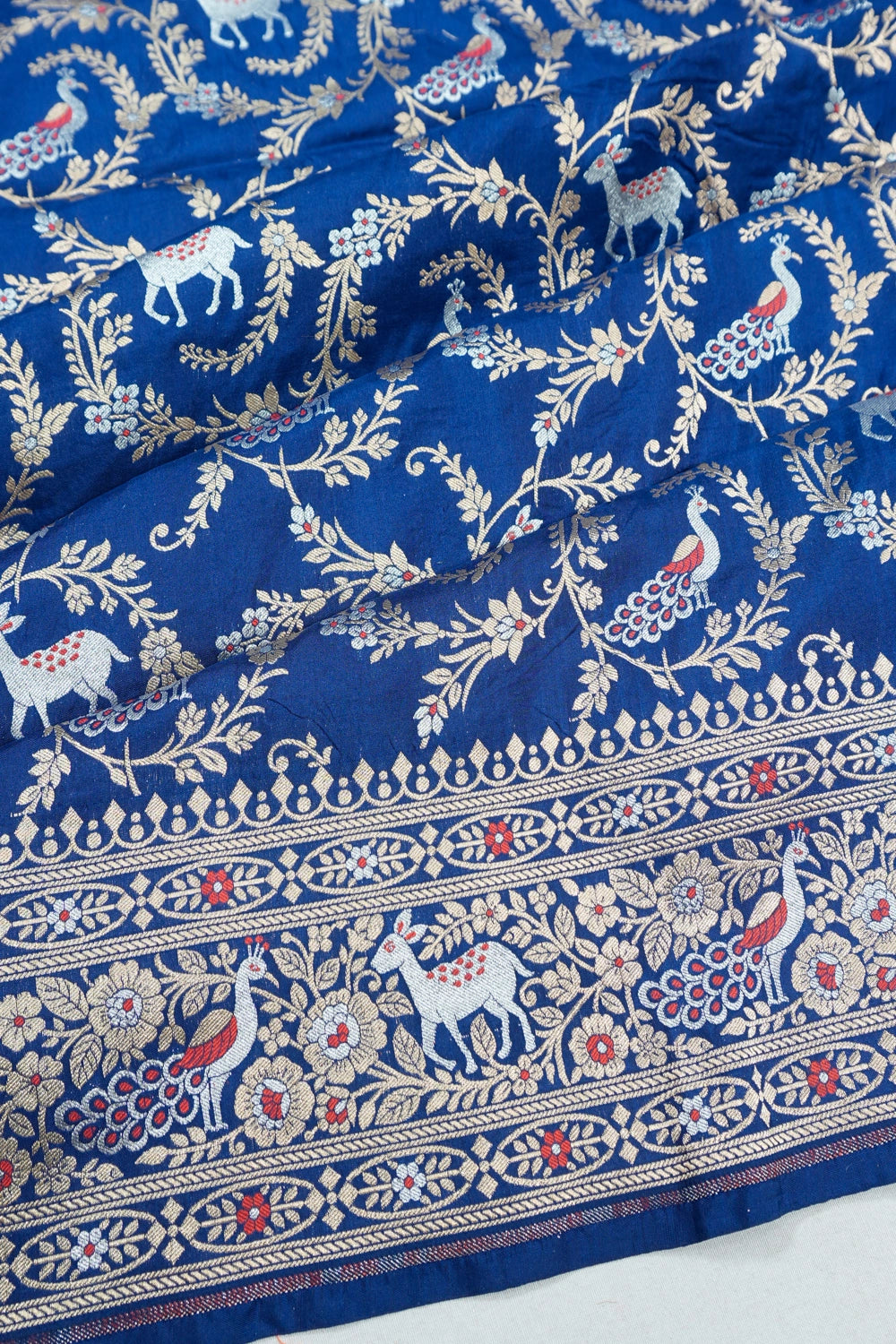 Vaanya Banaras Silk Brocade Blue Saree
