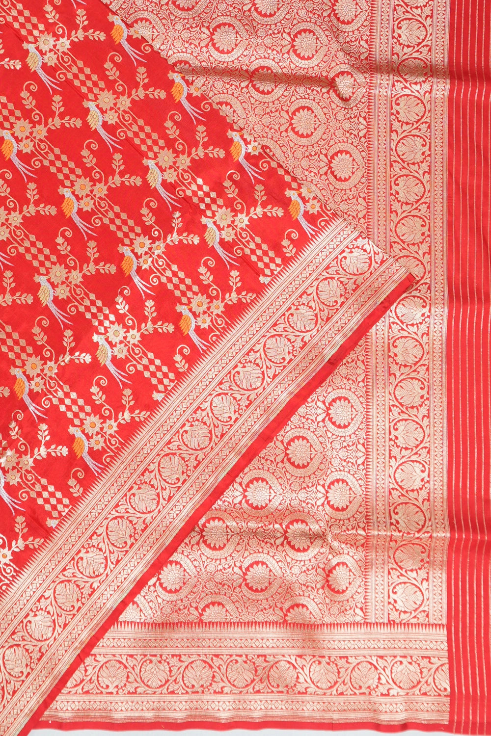 Vaanya Banaras Silk Brocade Red Saree