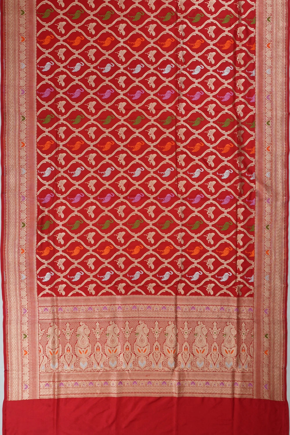 Vaanya Banaras Silk Brocade Red Saree