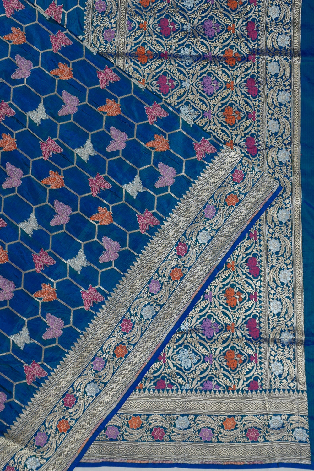 Vaanya Banaras Silk Brocade Blue Saree