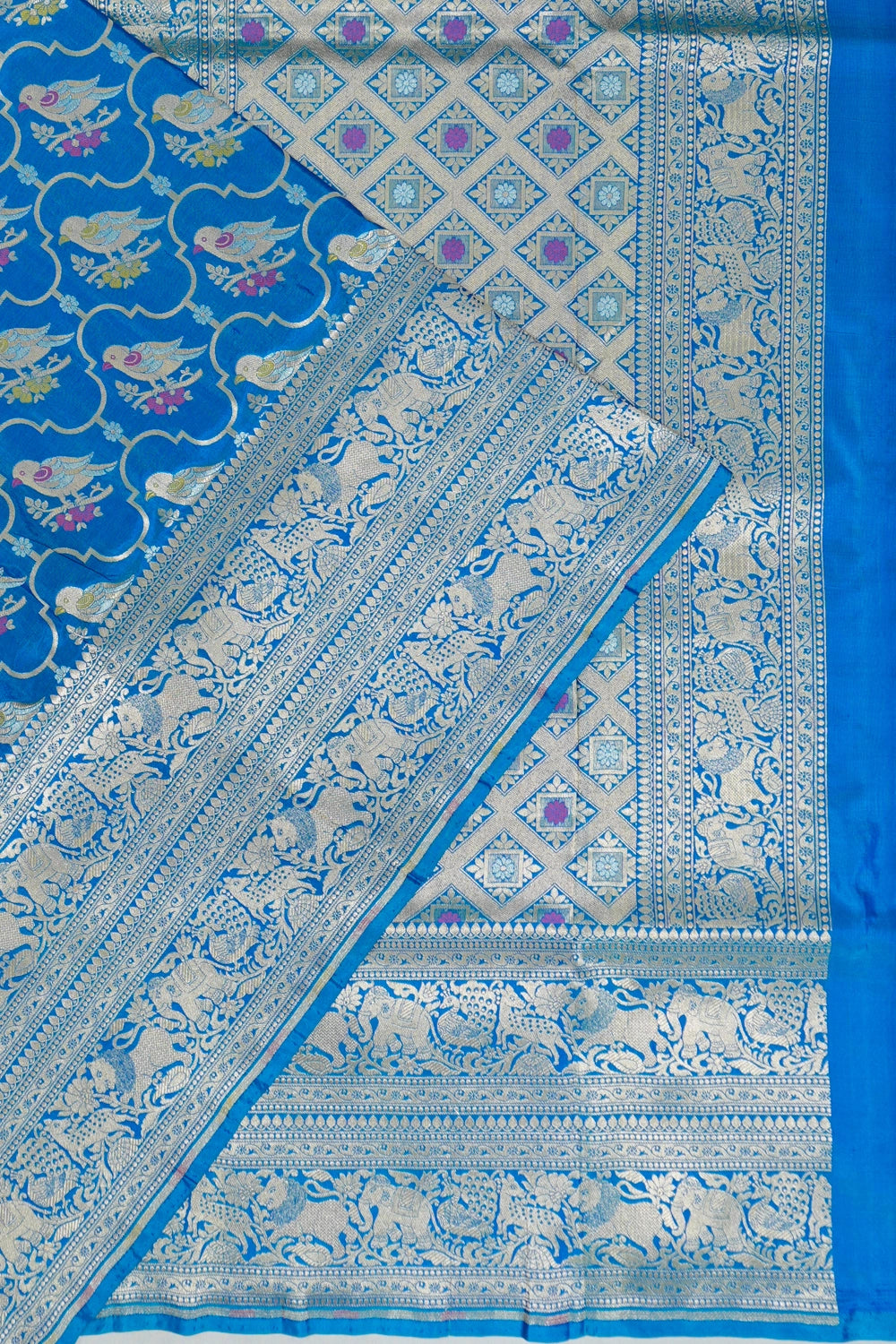 Vaanya Banaras Silk Brocade Blue Saree