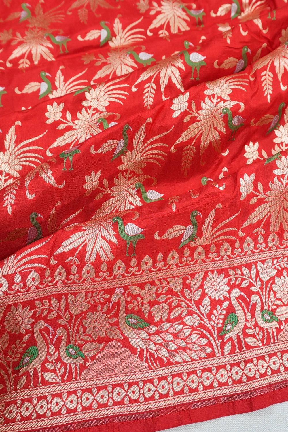 Vaanya Banaras Silk Brocade Red Saree