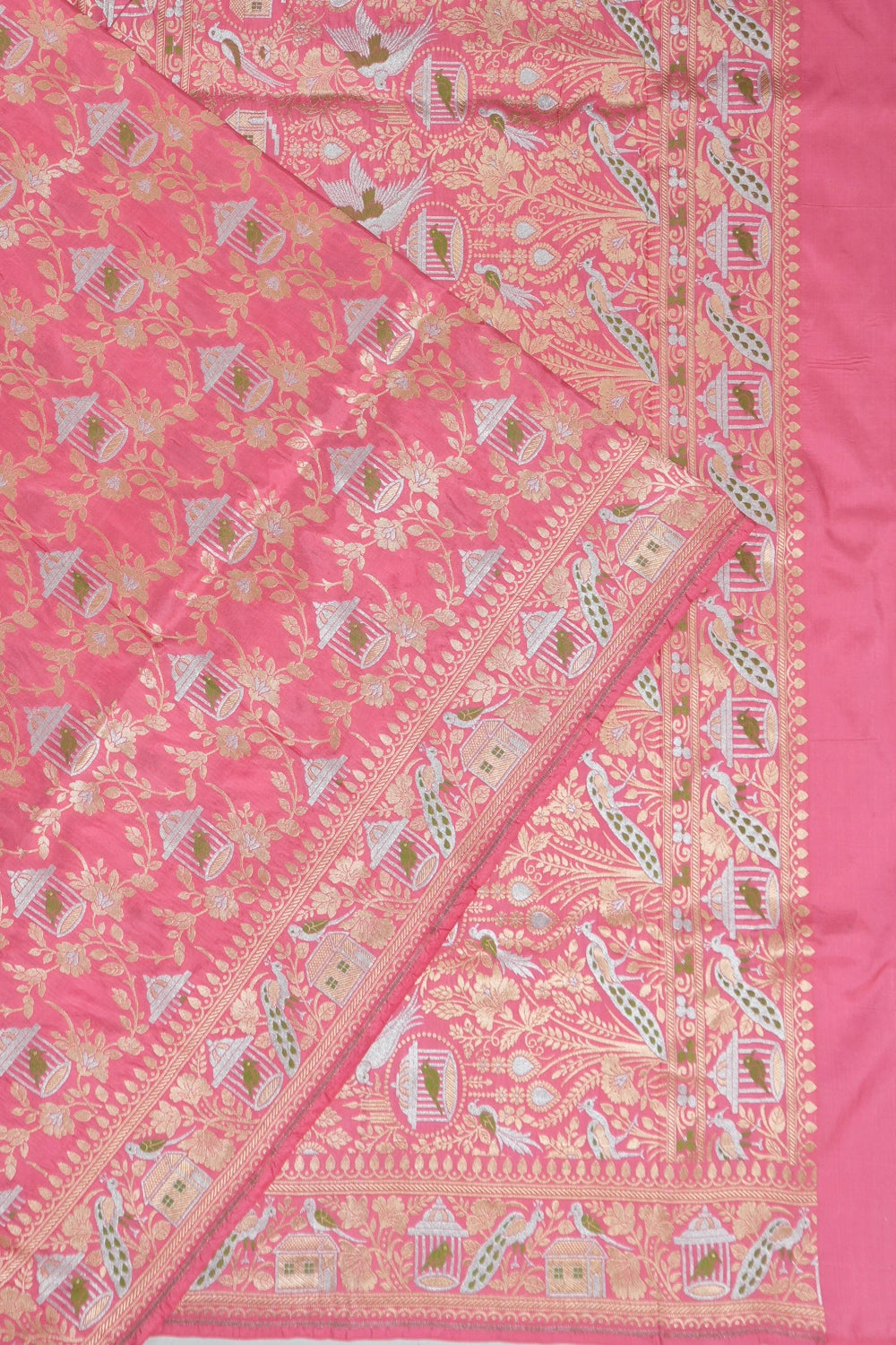 Vaanya Banaras Silk Brocade Baby Pink Saree