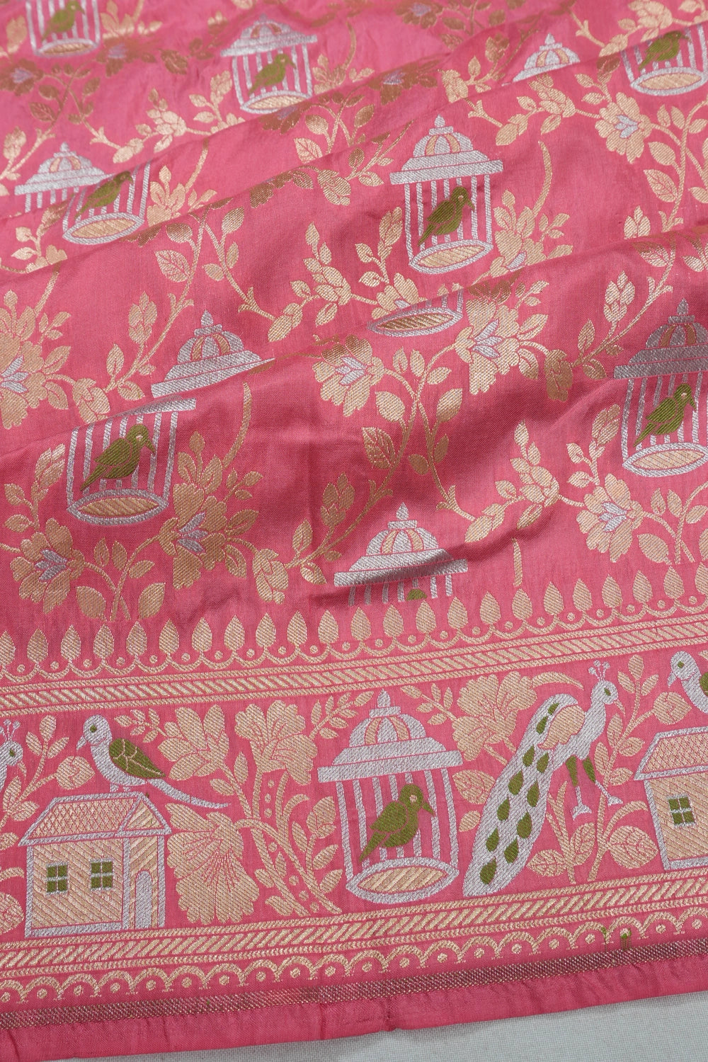 Vaanya Banaras Silk Brocade Baby Pink Saree