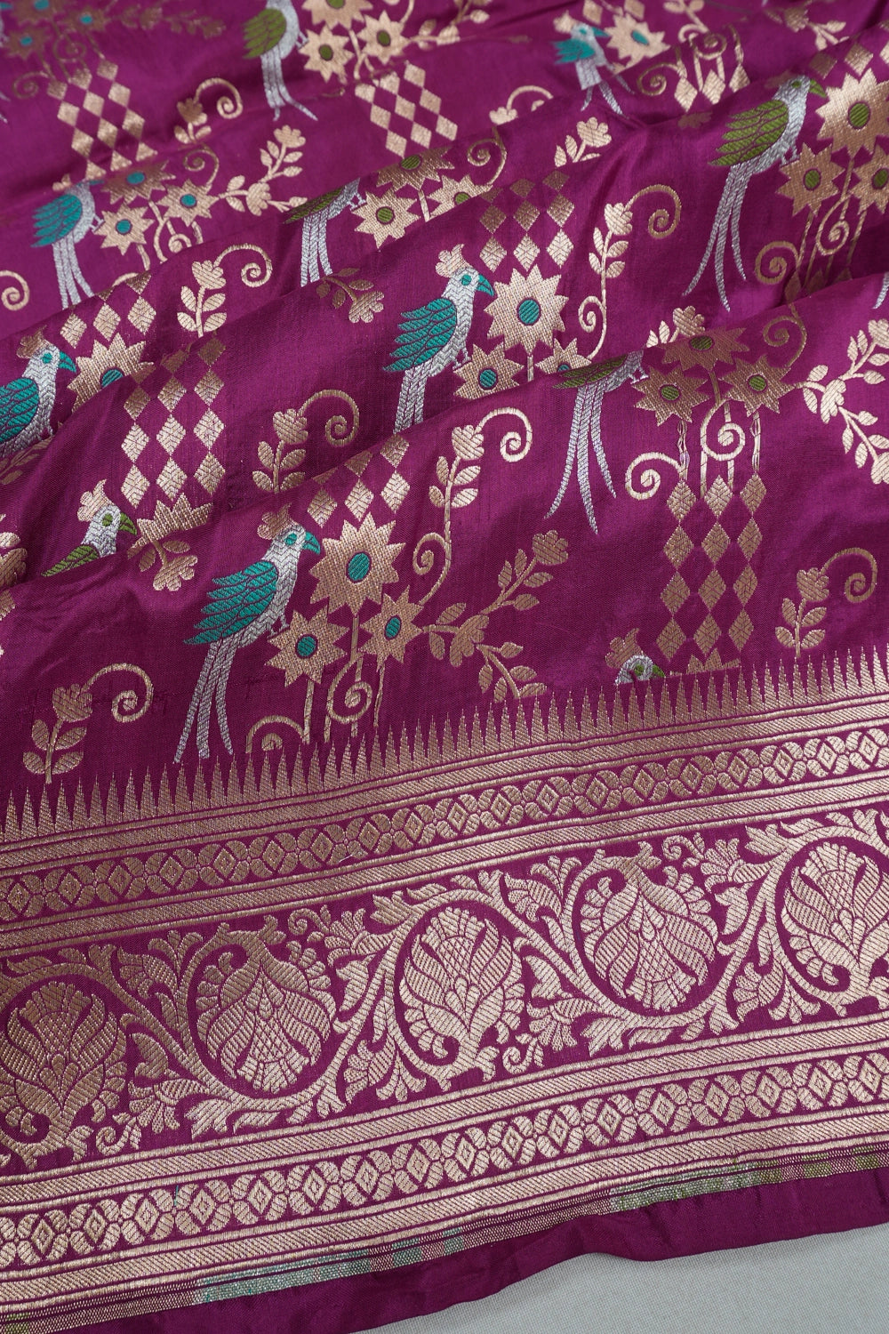 Vaanya Banaras Silk Jaal Violet Saree