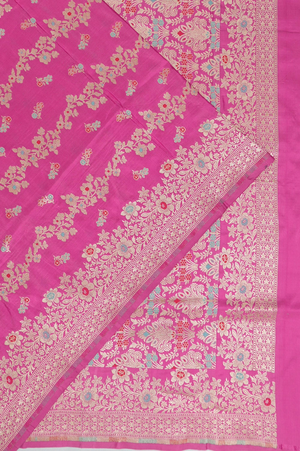 Vaanya Banaras Silk Jaal Pink Saree