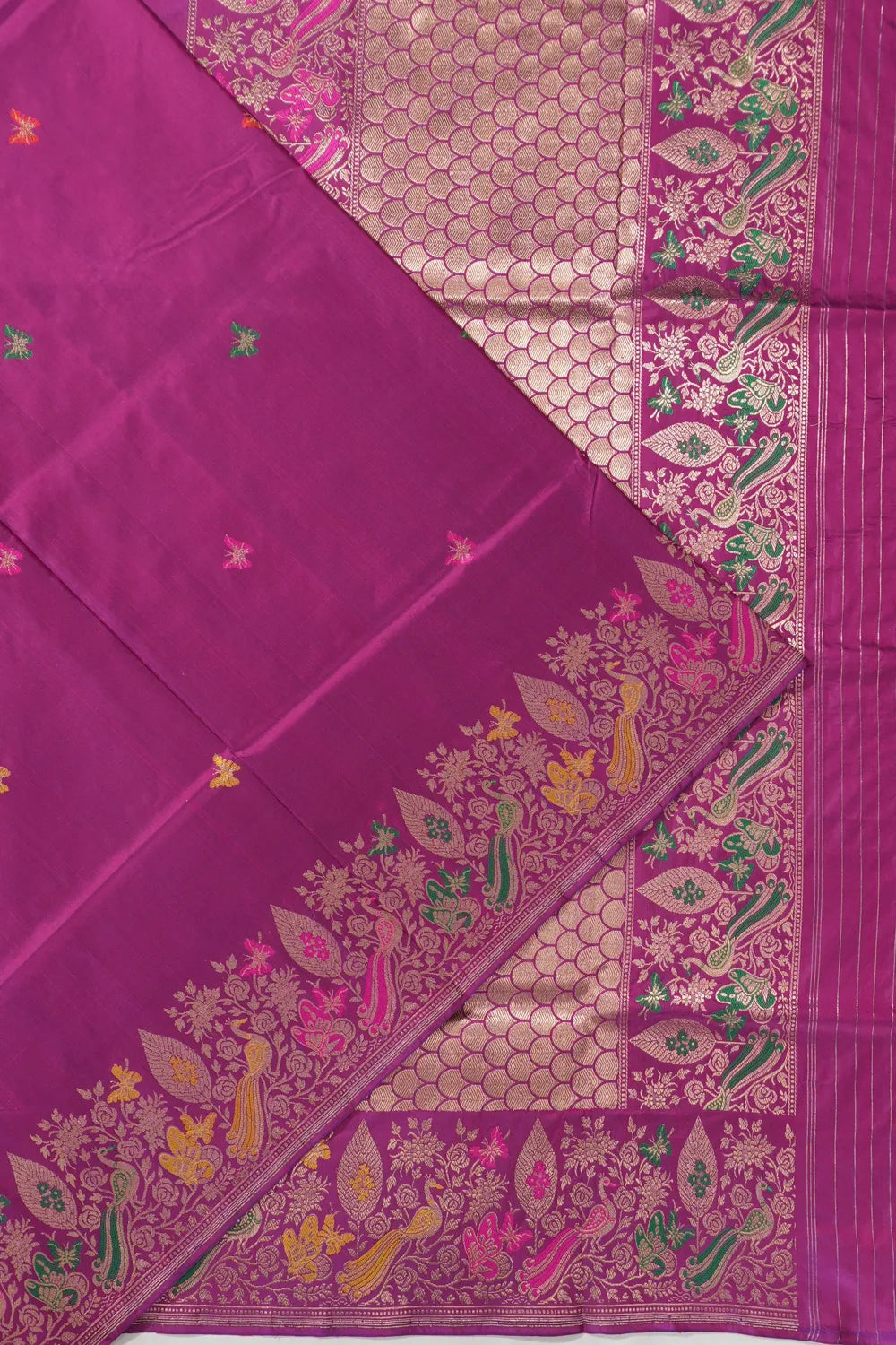 Banarasi Silk Butta Violet Saree