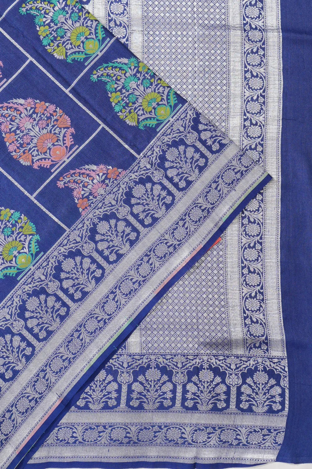 Banarasi Tussar Georgette Brocade Blue Saree