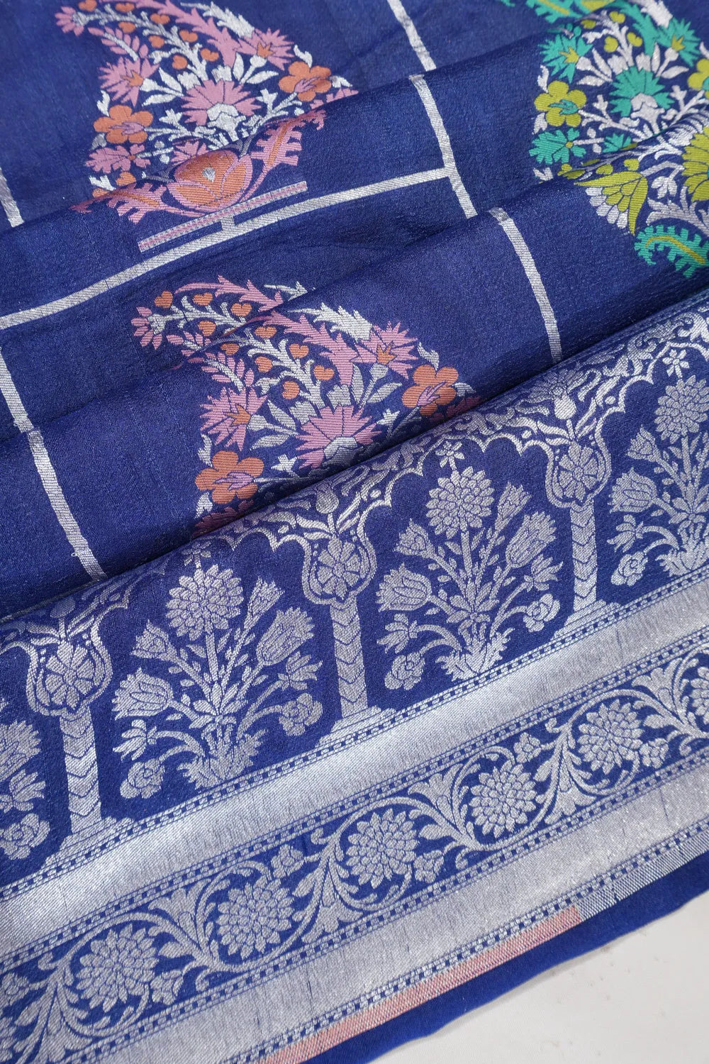 Banarasi Tussar Georgette Brocade Blue Saree