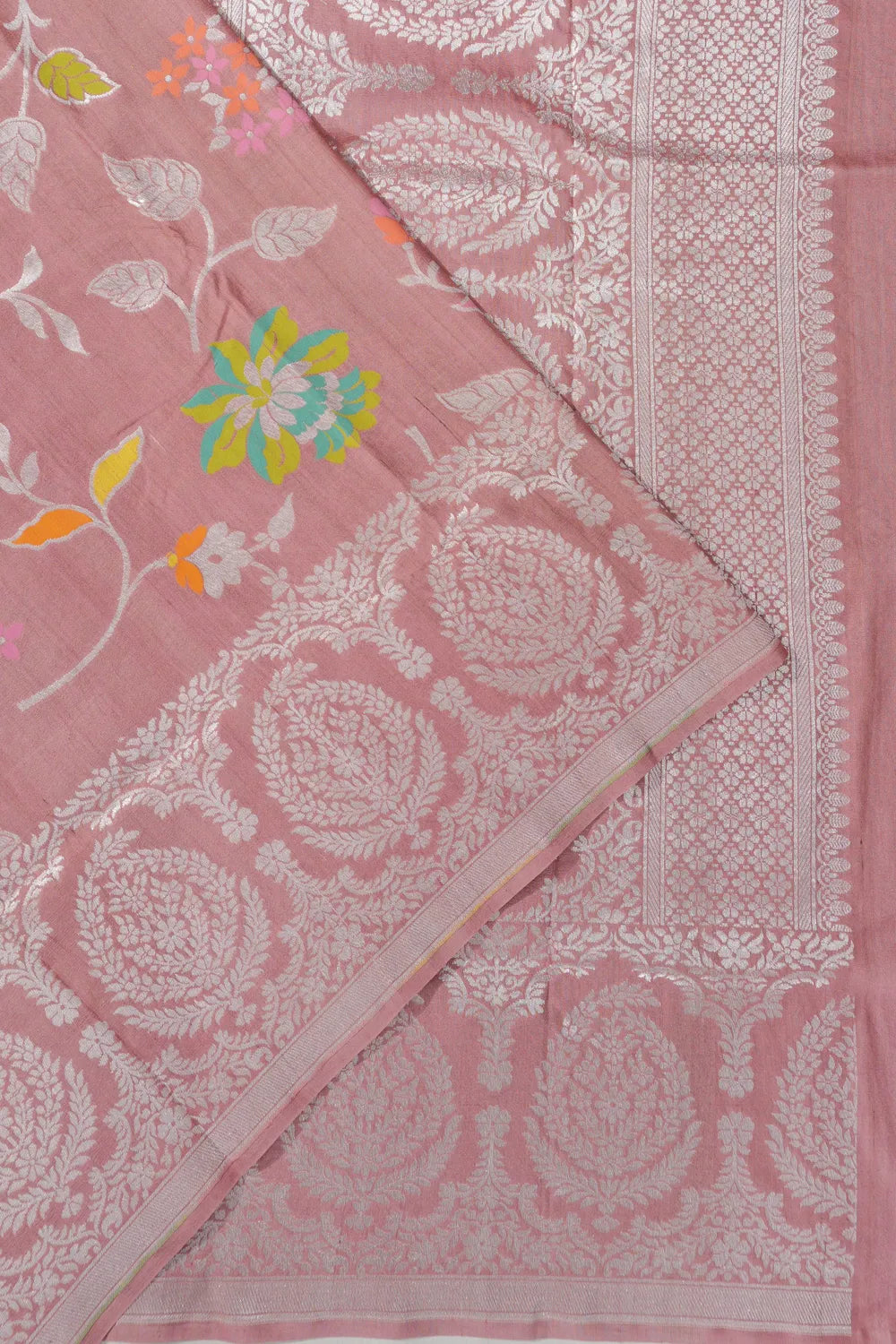 Banarasi Tussar Georgette Jaal Peach Saree