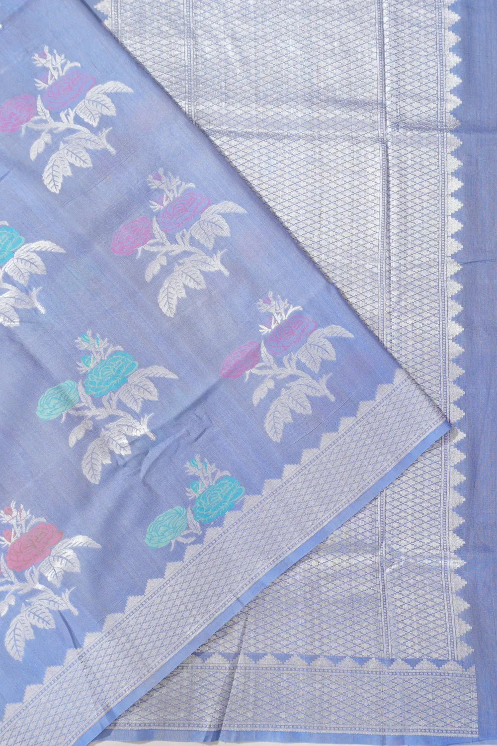Banarasi Tussar Georgette Brocade Blue Saree