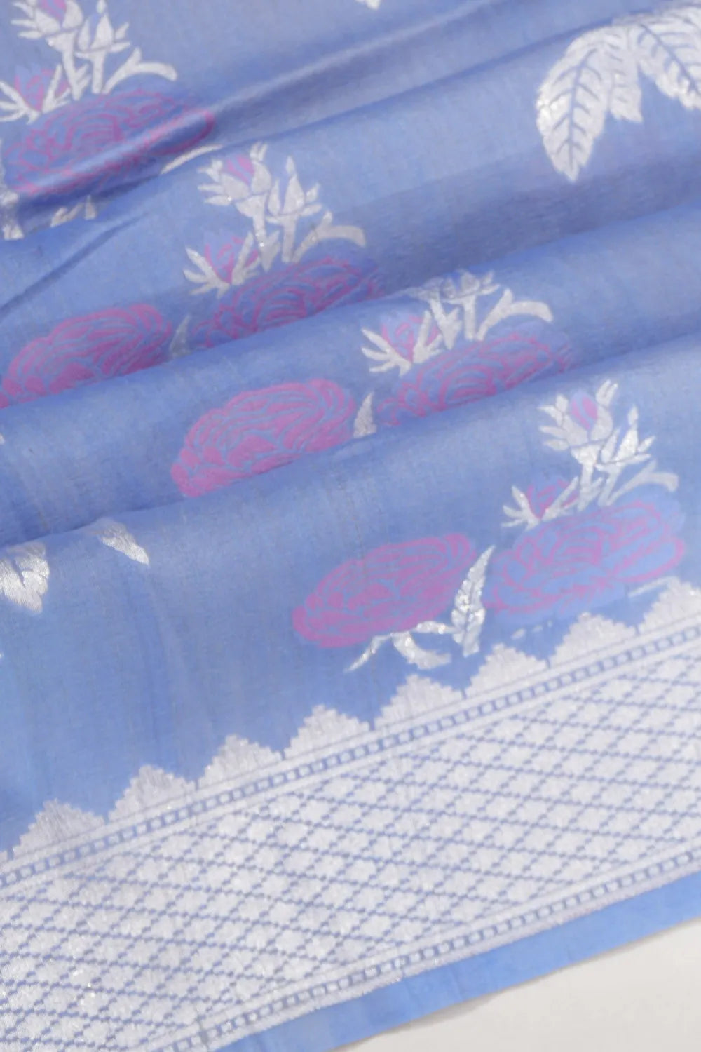 Banarasi Tussar Georgette Brocade Blue Saree