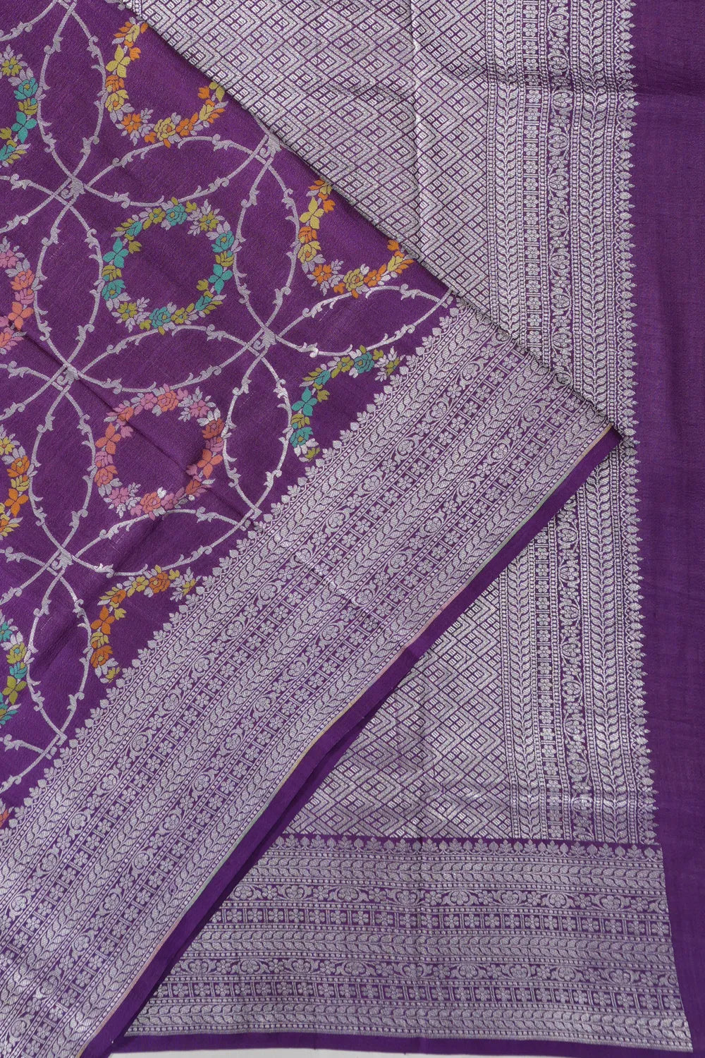 Banarasi Tussar Georgette Jaal Violet Saree