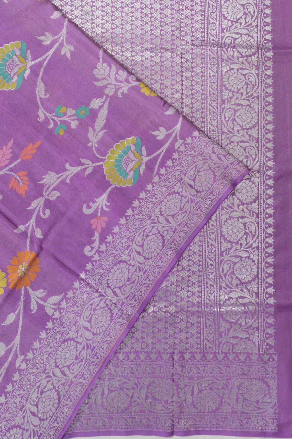 Banarasi Tussar Georgette Jaal Lavender Saree