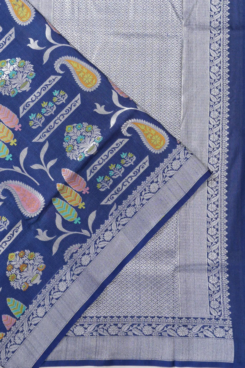 Banarasi Tussar Georgette Brocade Blue Saree