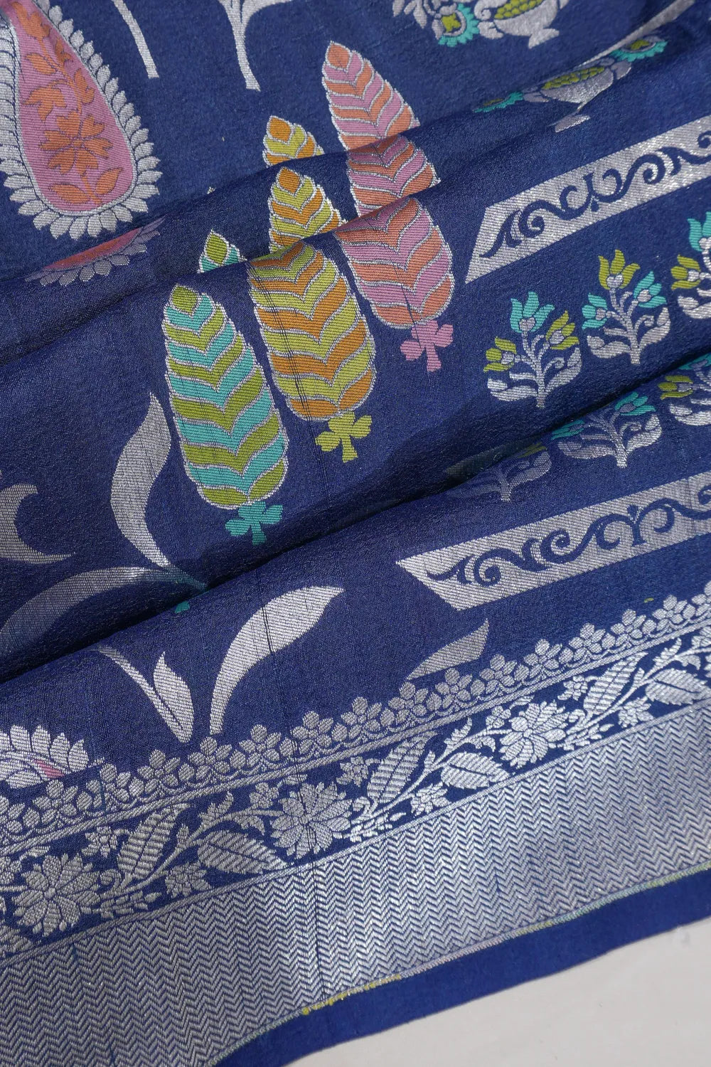 Banarasi Tussar Georgette Brocade Blue Saree