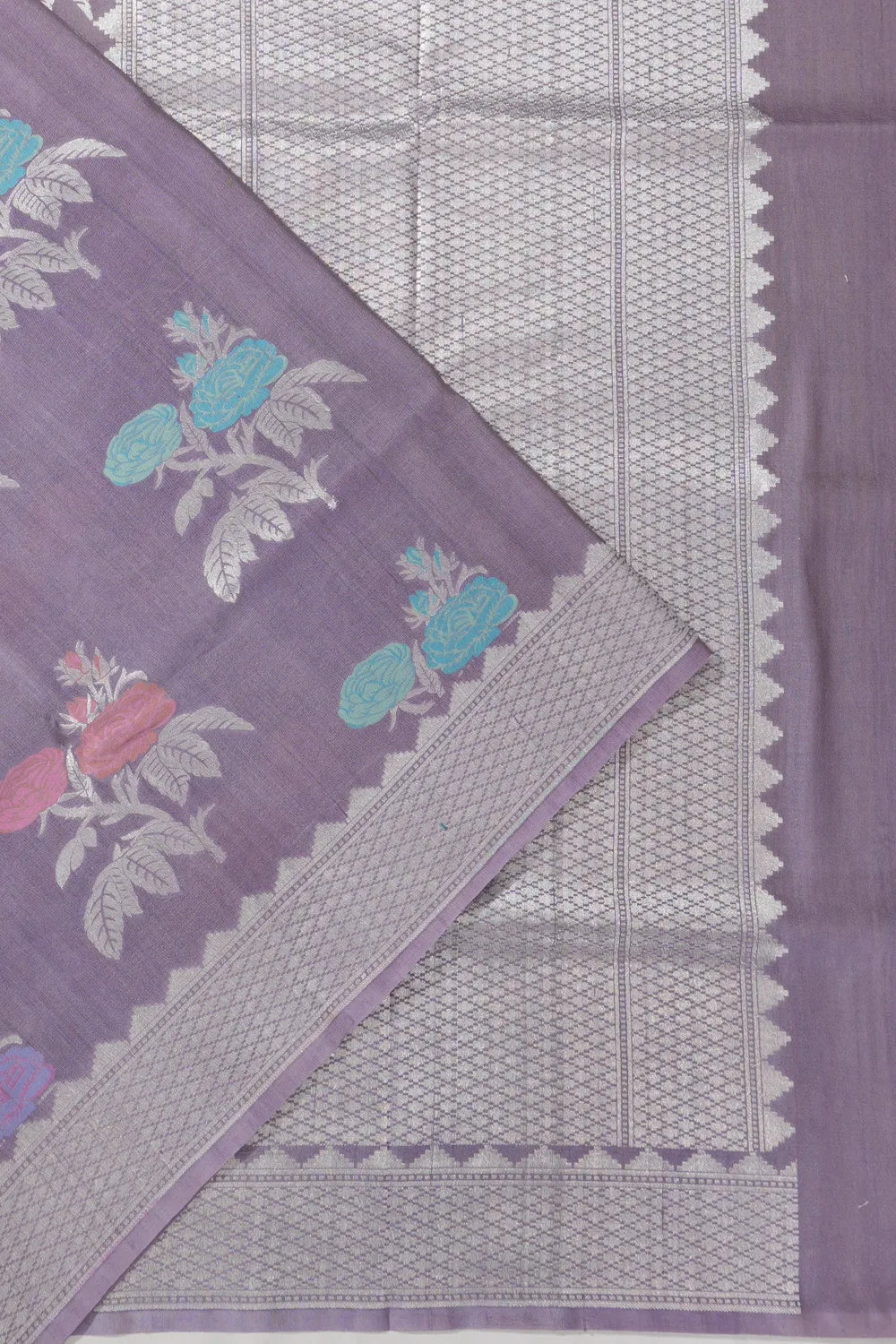 Banarasi Tussar Georgette Brocade Lavender Saree